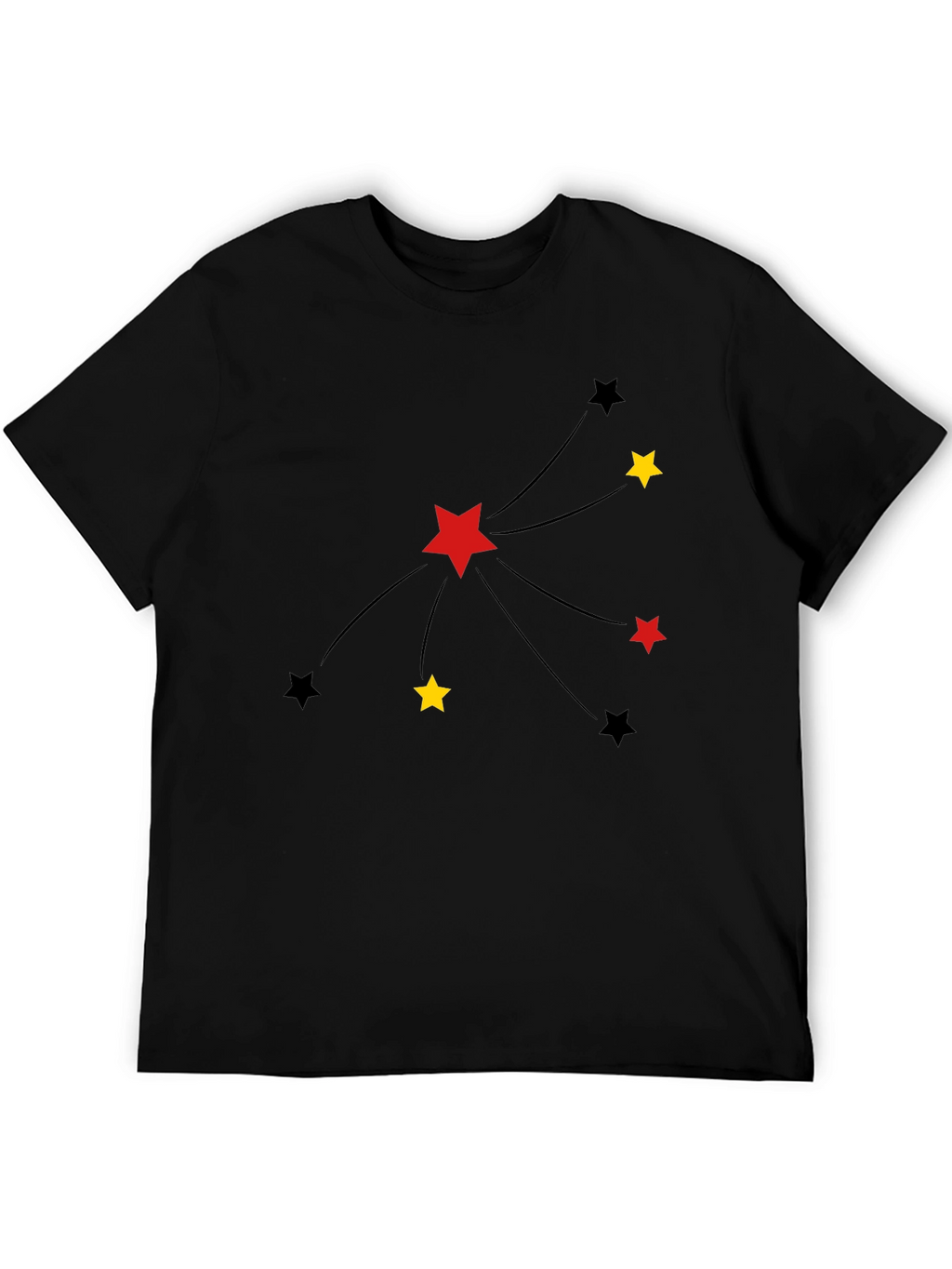Stars Graphic Tee - Black Casual T-Shirt