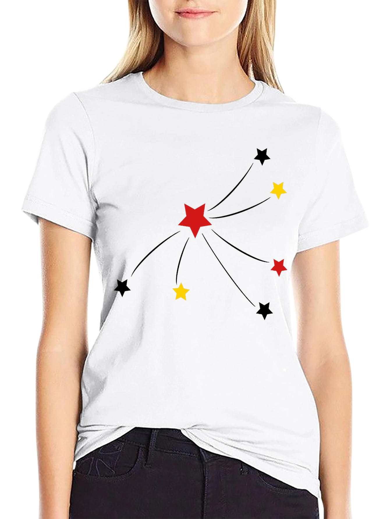Stars Graphic Tee - Black Casual T-Shirt