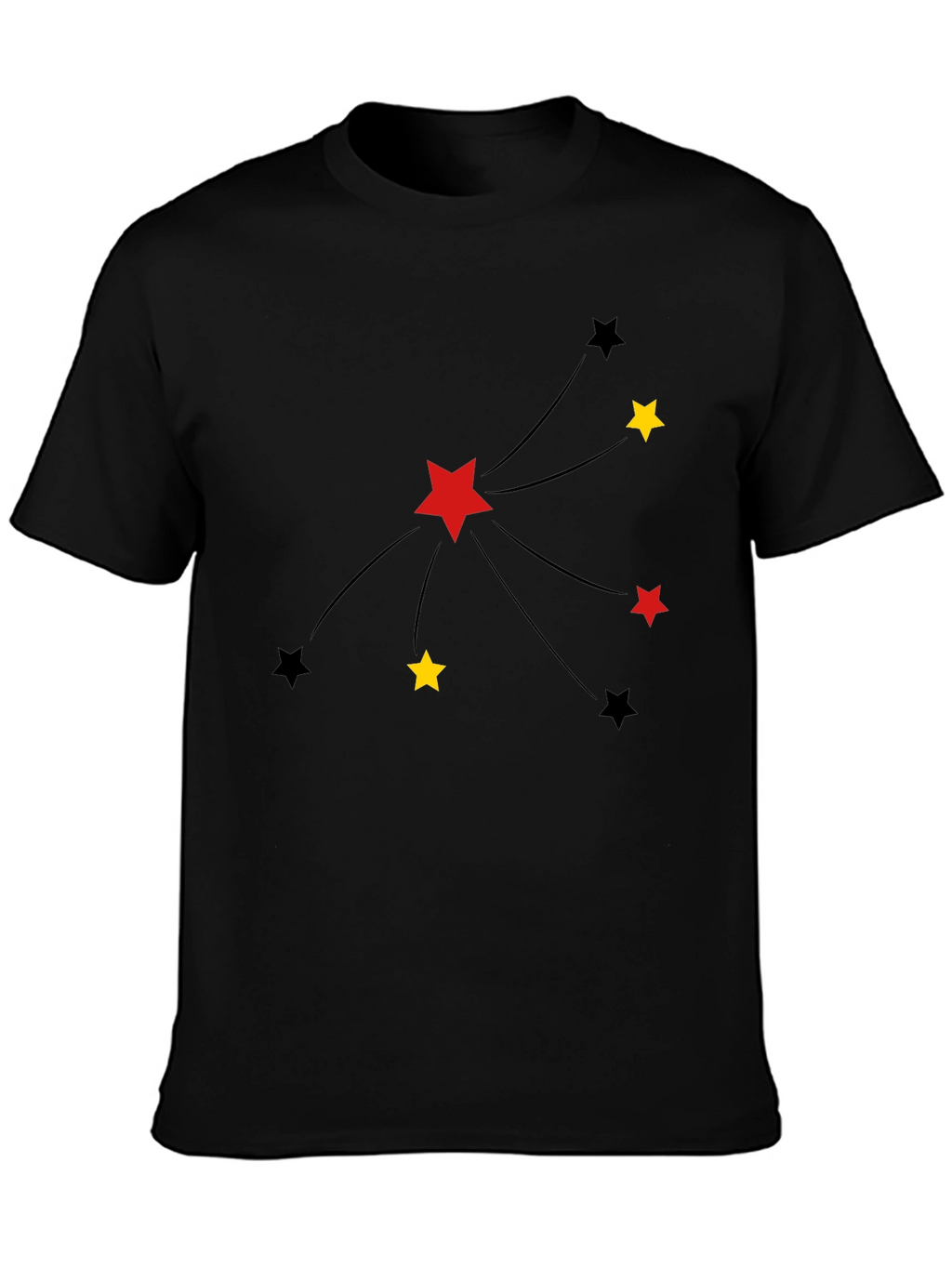 Stars Graphic Tee - Black Casual T-Shirt