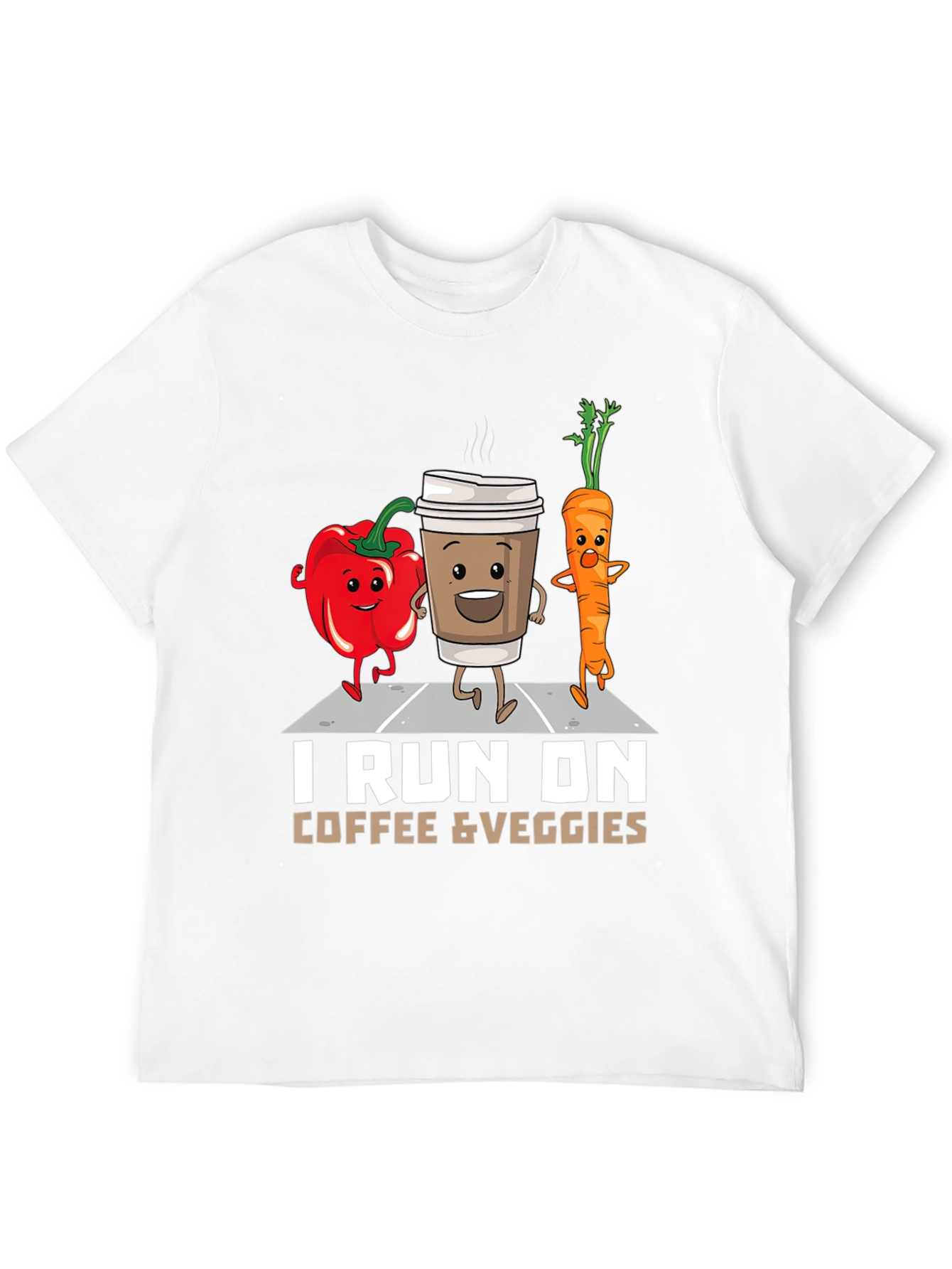 I Run on Coffee & Veggies Funny T-Shirt