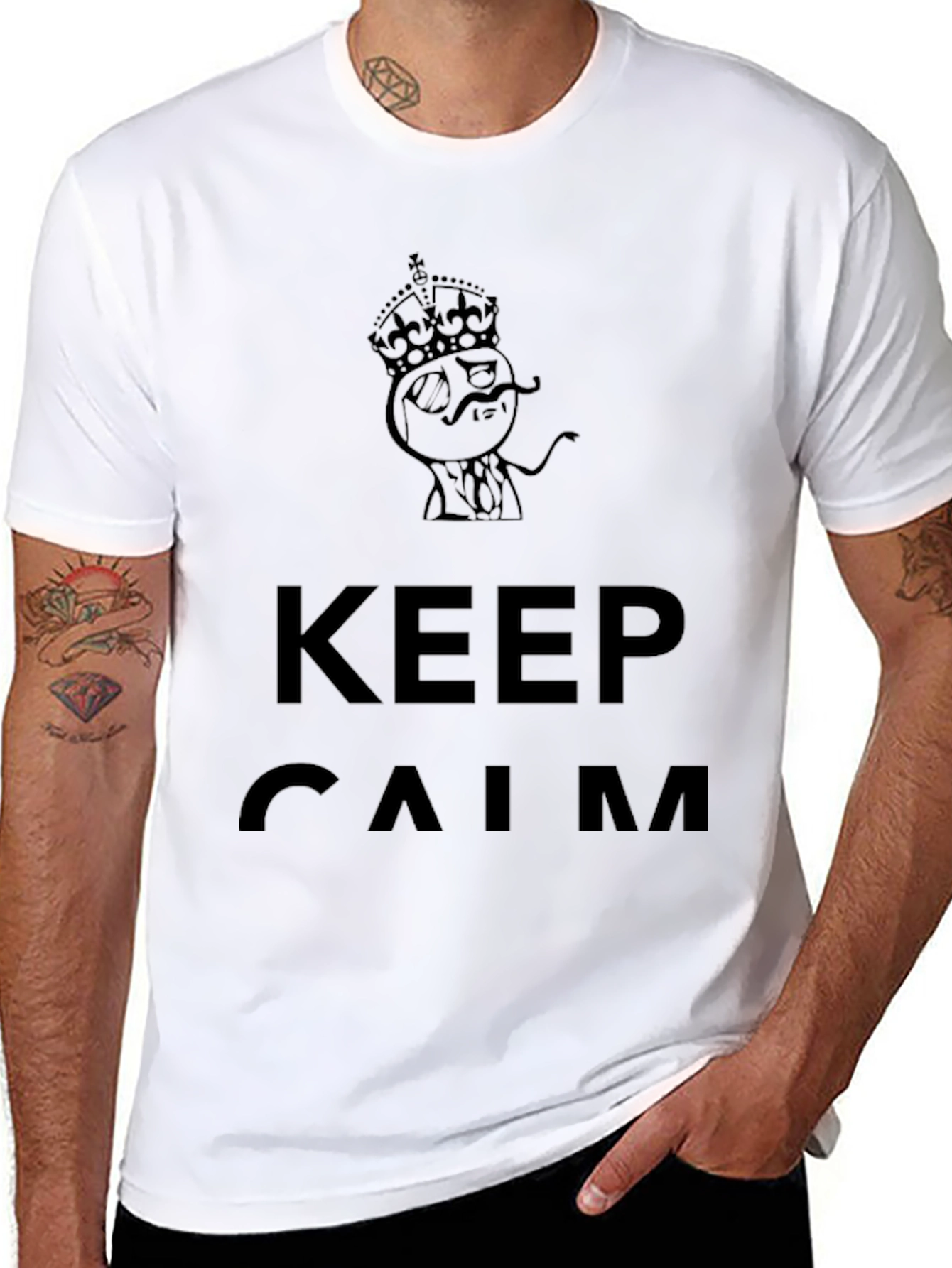 Keep Calm Black Graphic T-Shirt