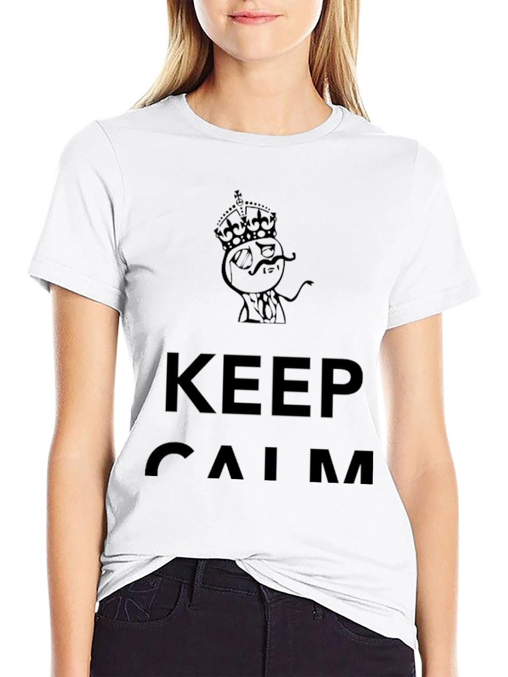 Keep Calm Black Graphic T-Shirt