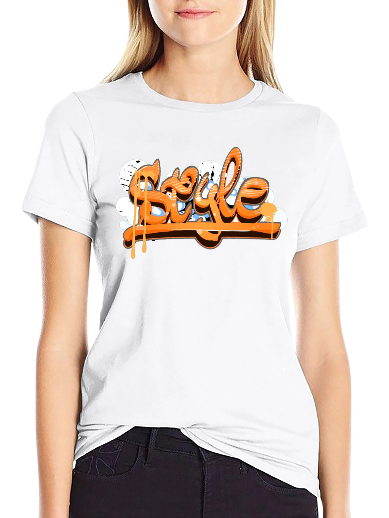 Stylish Black T-Shirt with Graffiti Style Print