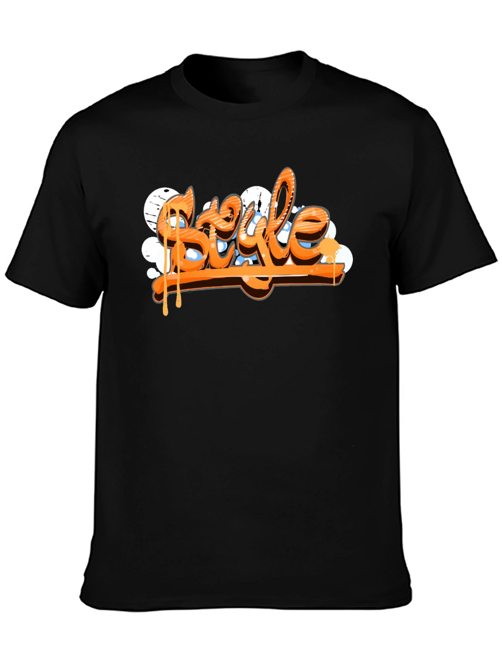 Stylish Black T-Shirt with Graffiti Style Print