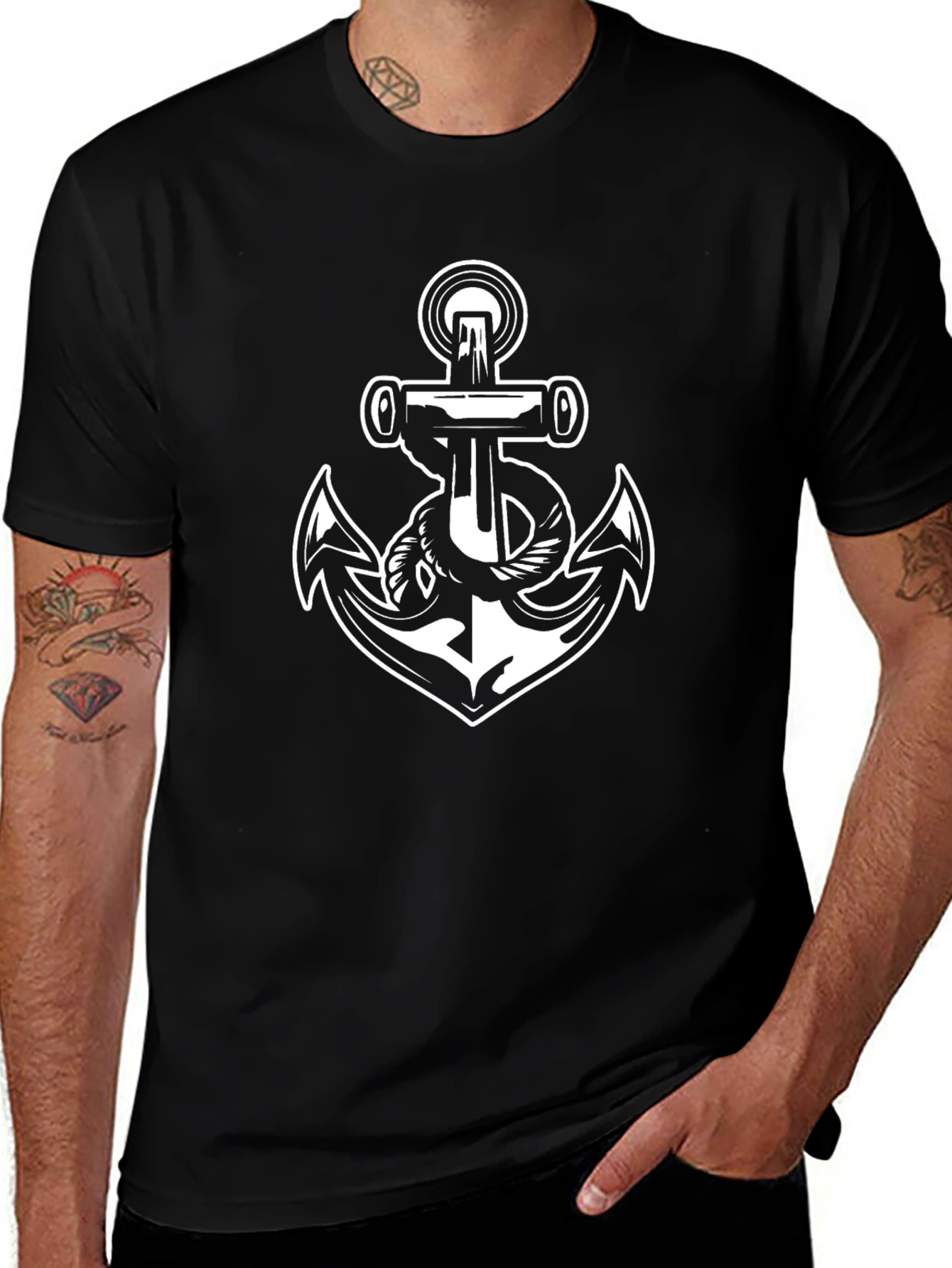 Nautical Anchor Graphic Tee - Classic Sailor Style