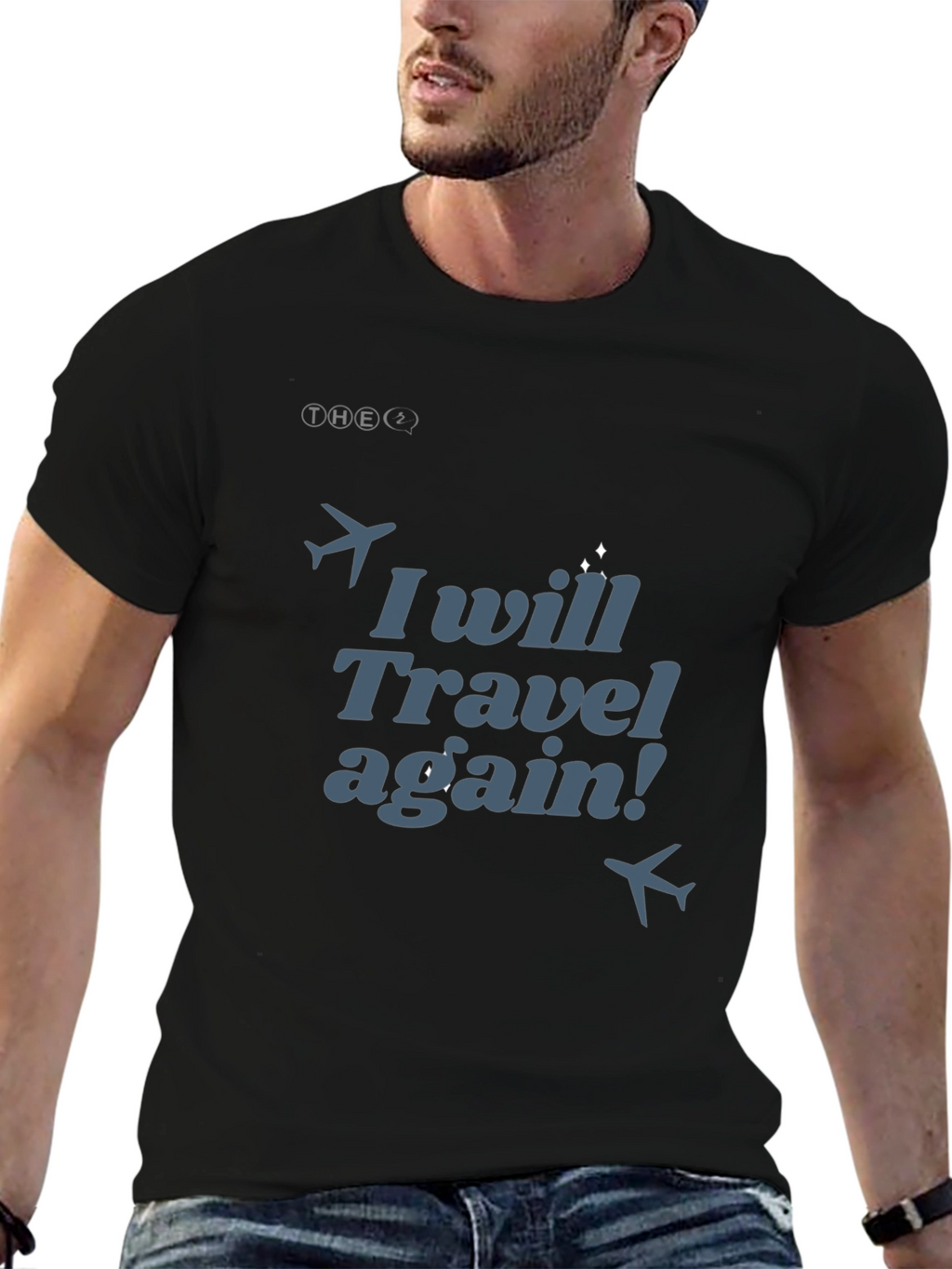Travel Again Graphic T-Shirt - Mens Black Tee