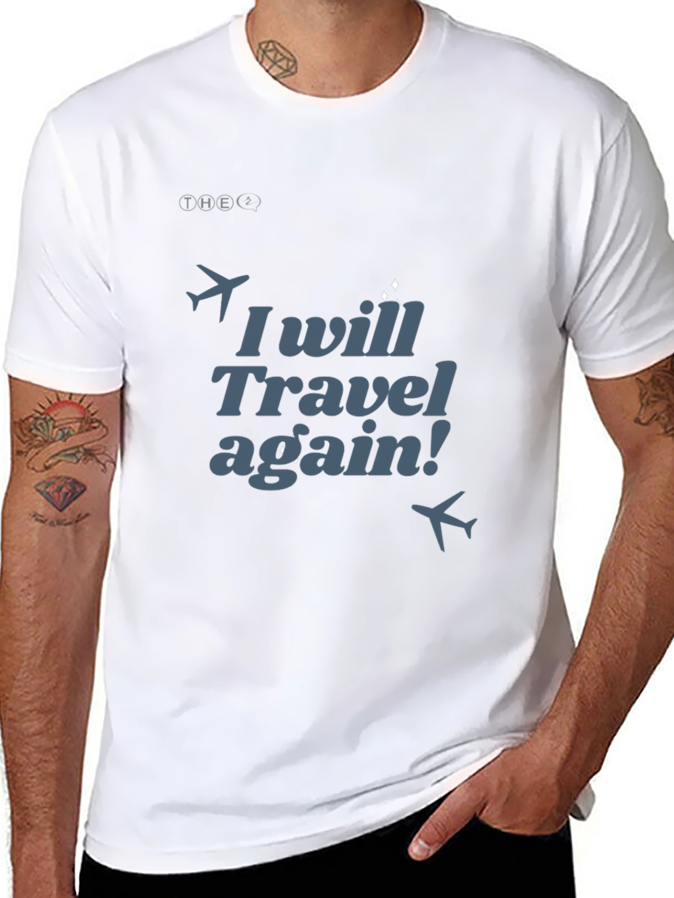 Travel Again Graphic T-Shirt - Mens Black Tee