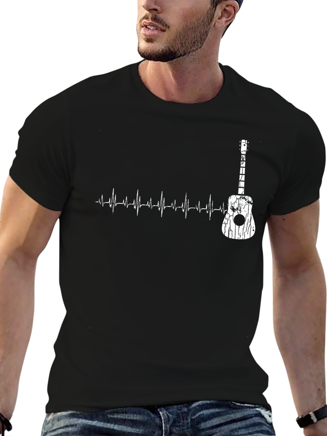 Guitar Heartbeat T-Shirt - Music Lover Tee
