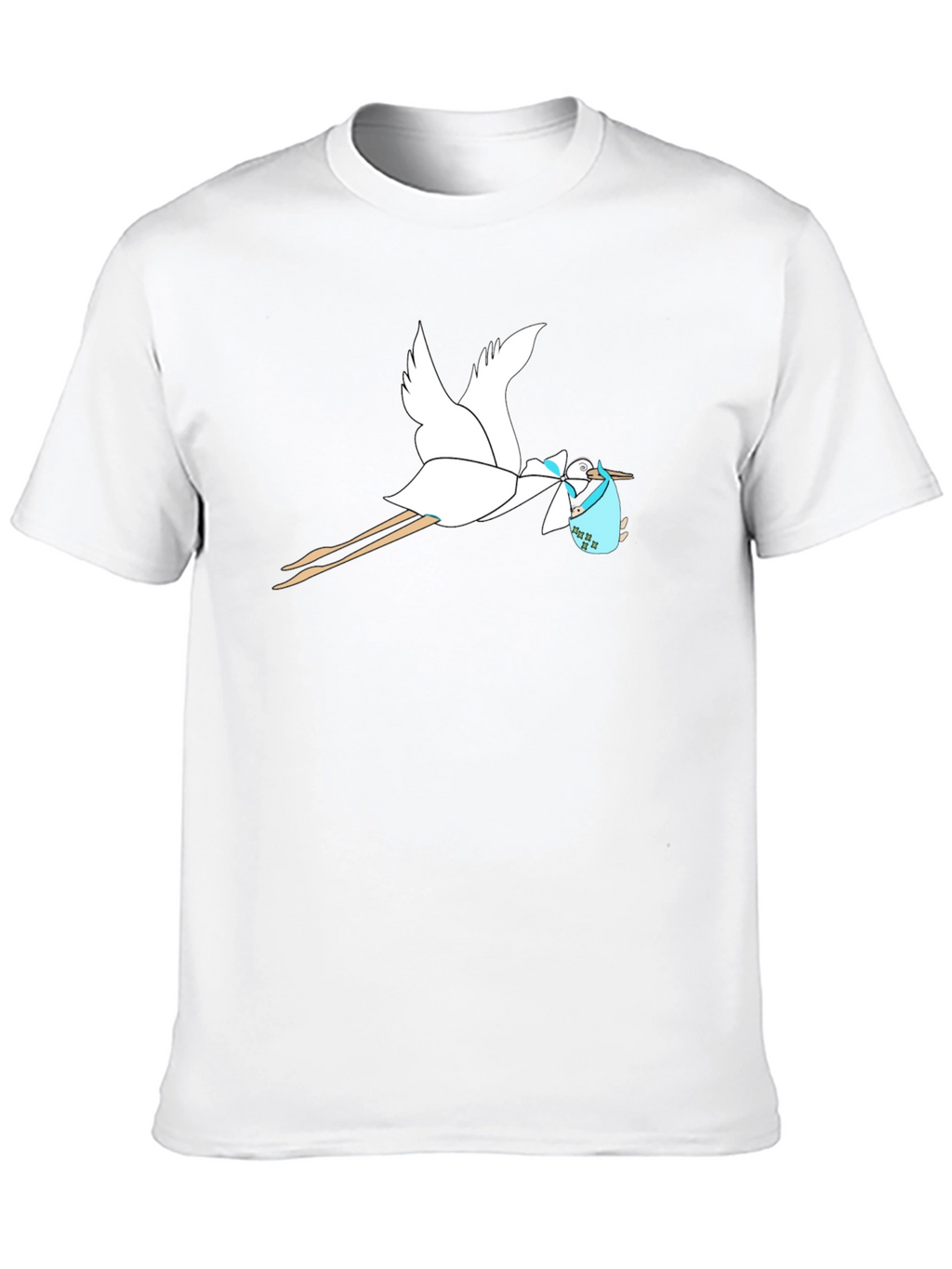 Stork Baby Delivery Graphic Tee - Black