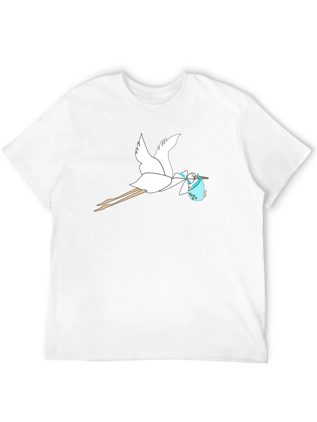 Stork Baby Delivery Graphic Tee - Black