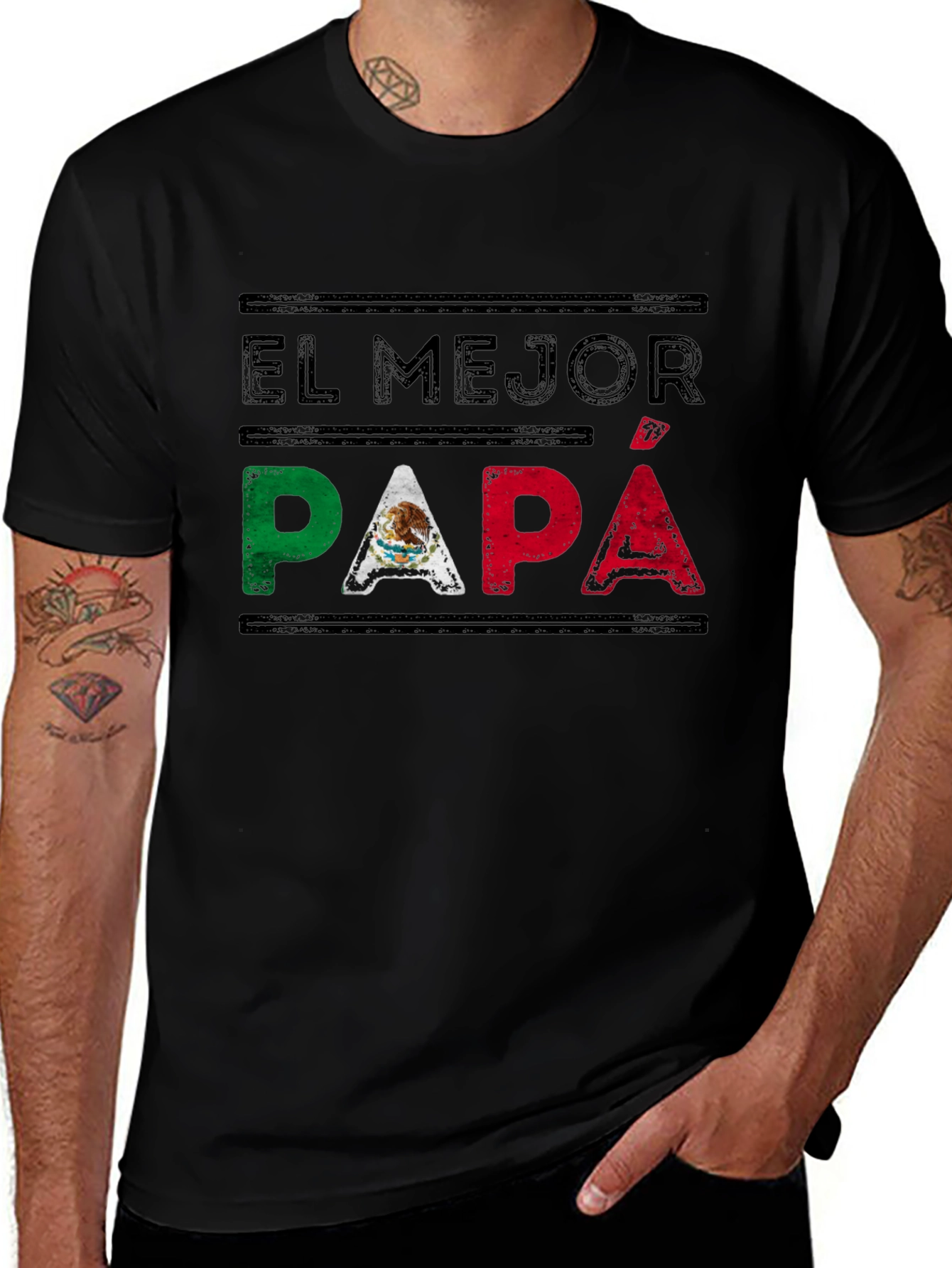 El Mejor Papa T-Shirt - Mexican Flag Fathers Day Tee