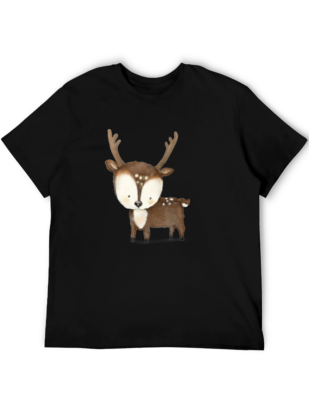 Cute Deer Graphic Tee - Black Casual Shirt