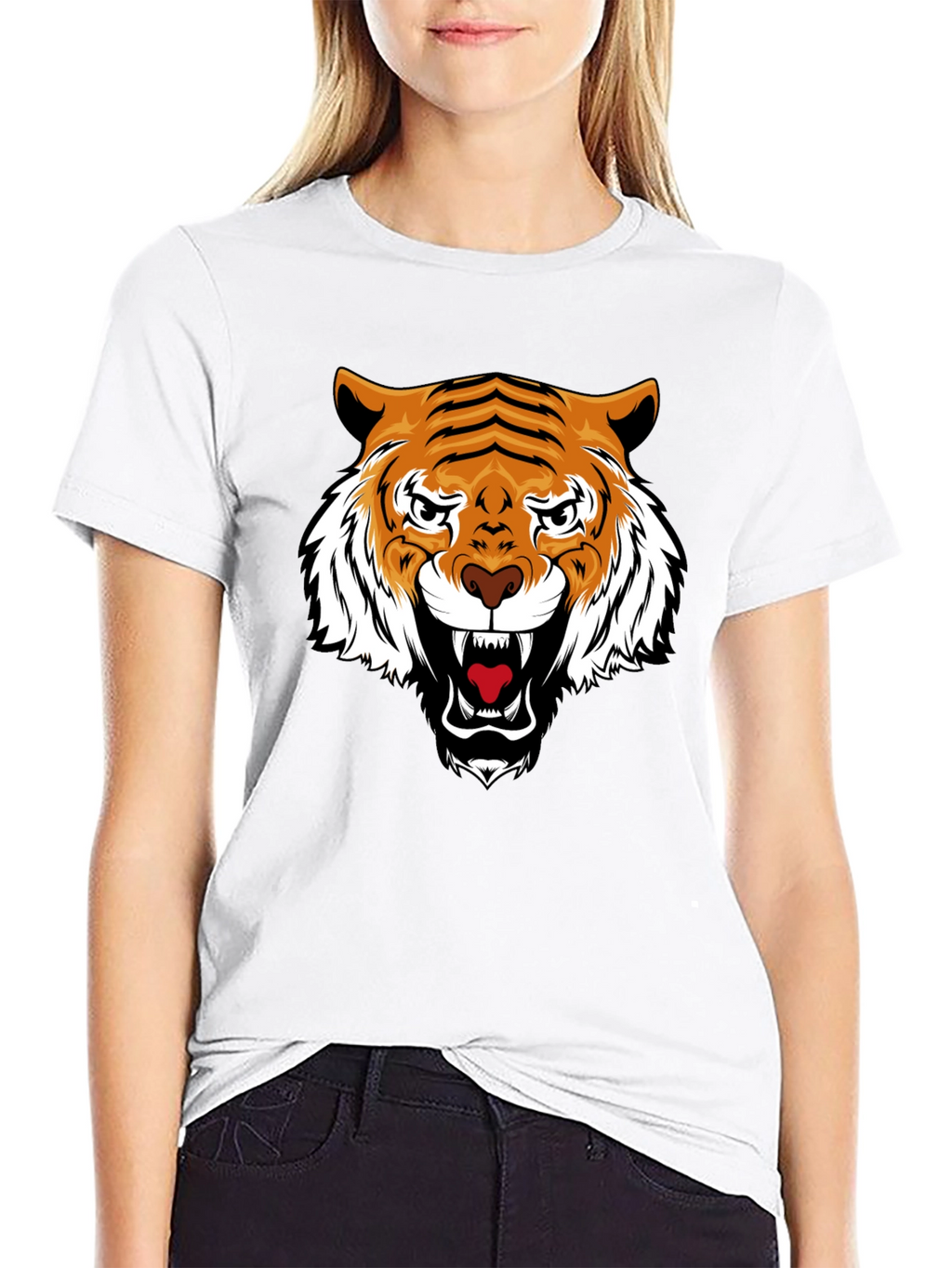 Tiger Graphic Black Tee - Fierce Style