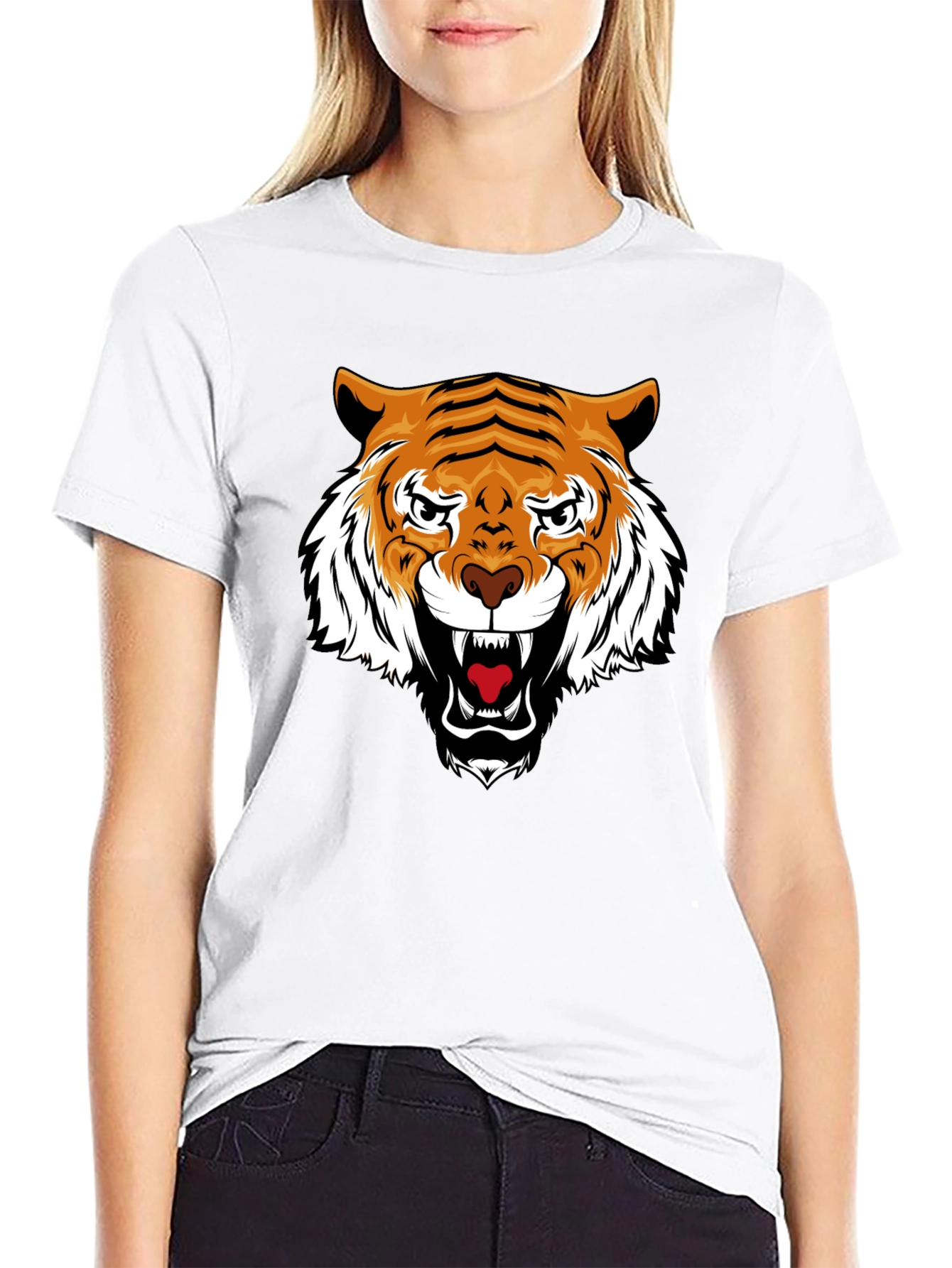 Tiger Graphic Black Tee - Fierce Style