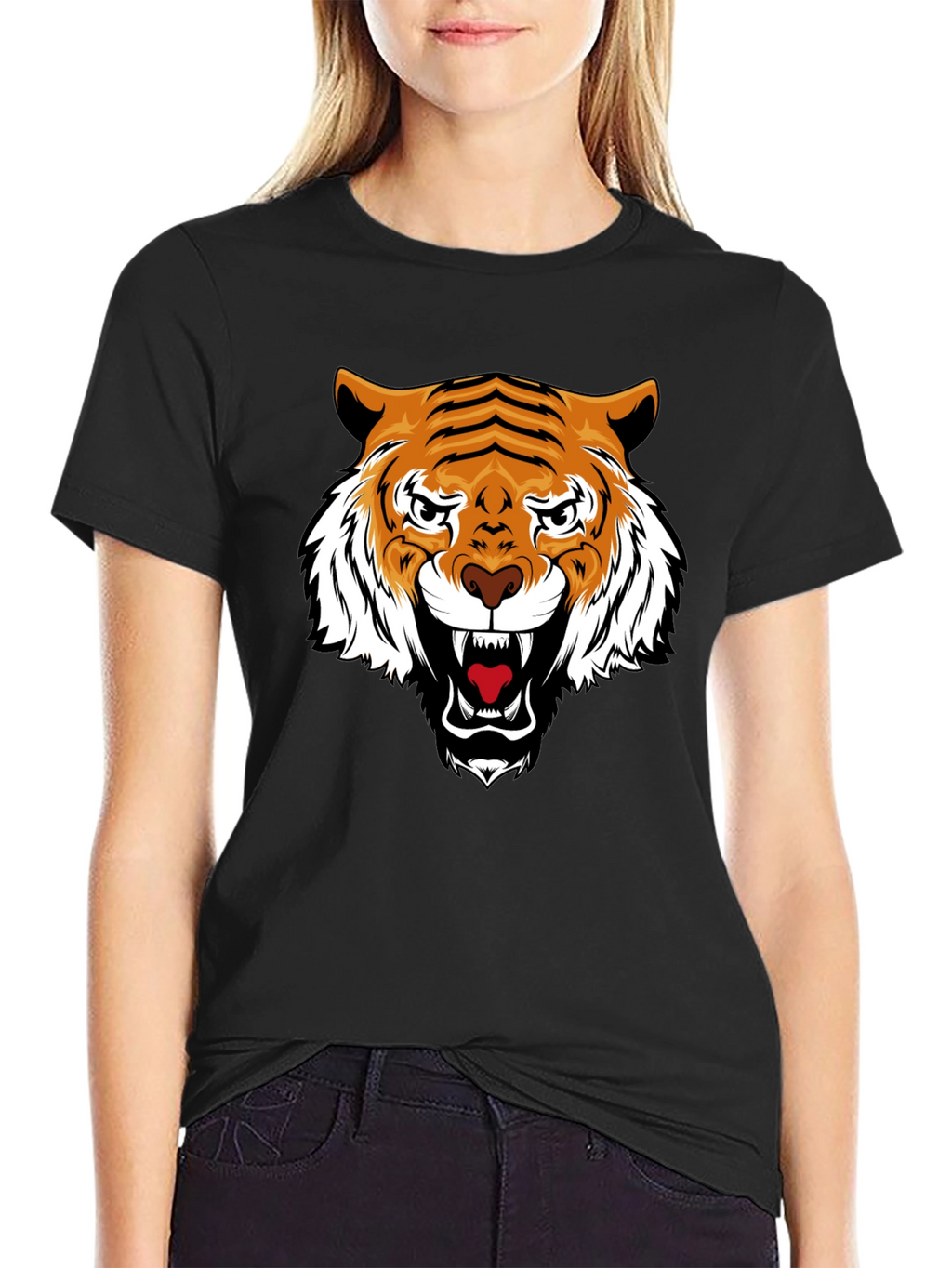 Tiger Graphic Black Tee - Fierce Style