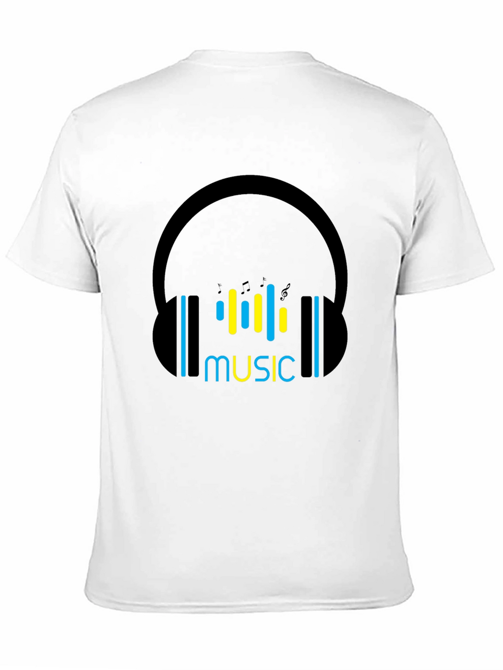 Music Headphones Black T-Shirt
