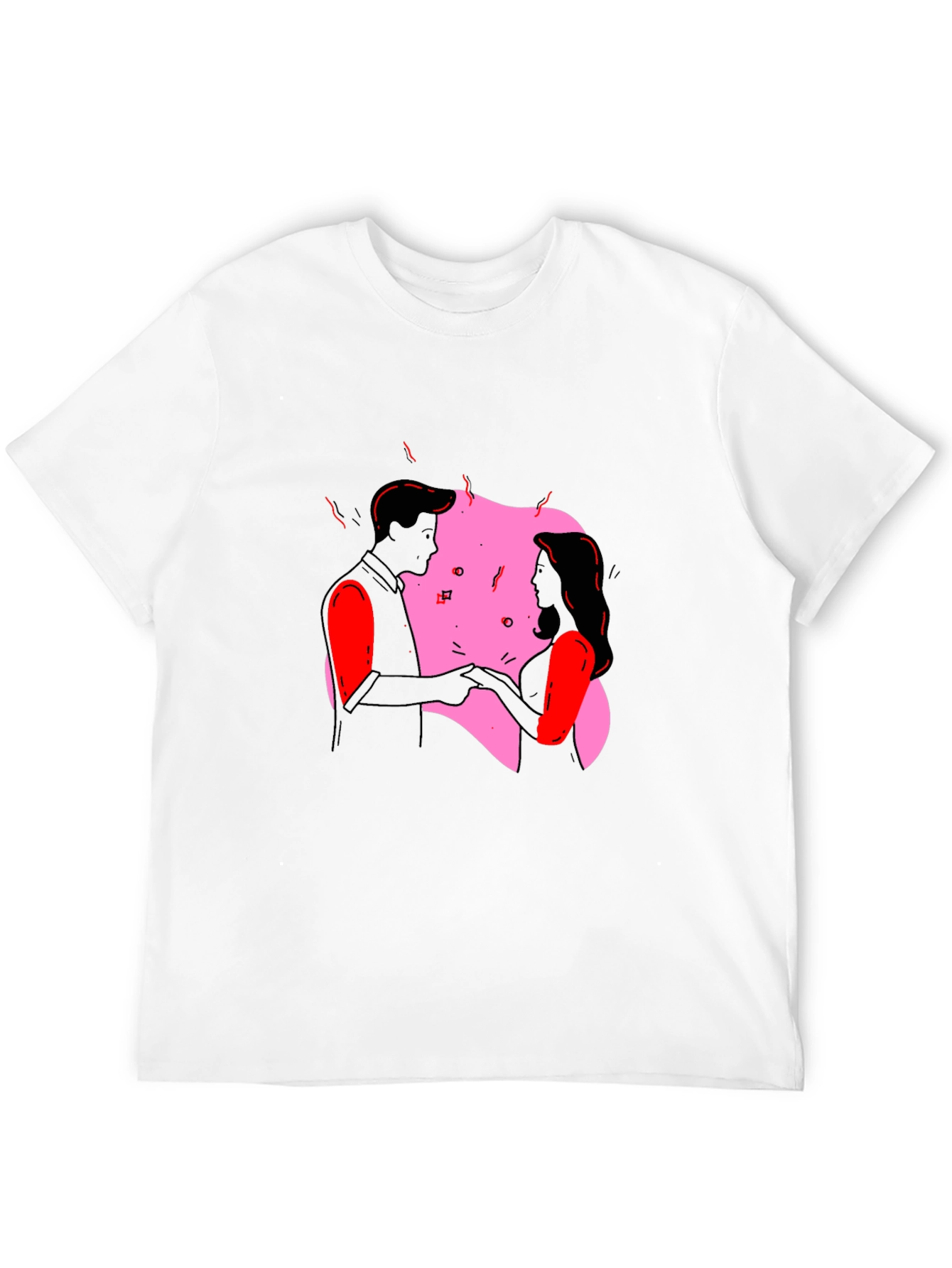 Romantic Couple Graphic Tee - Black T-Shirt