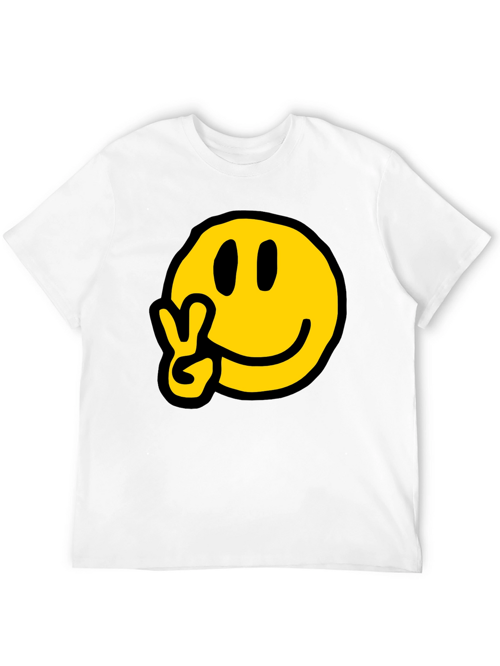Peace Smiley T-Shirt - Black Graphic Tee