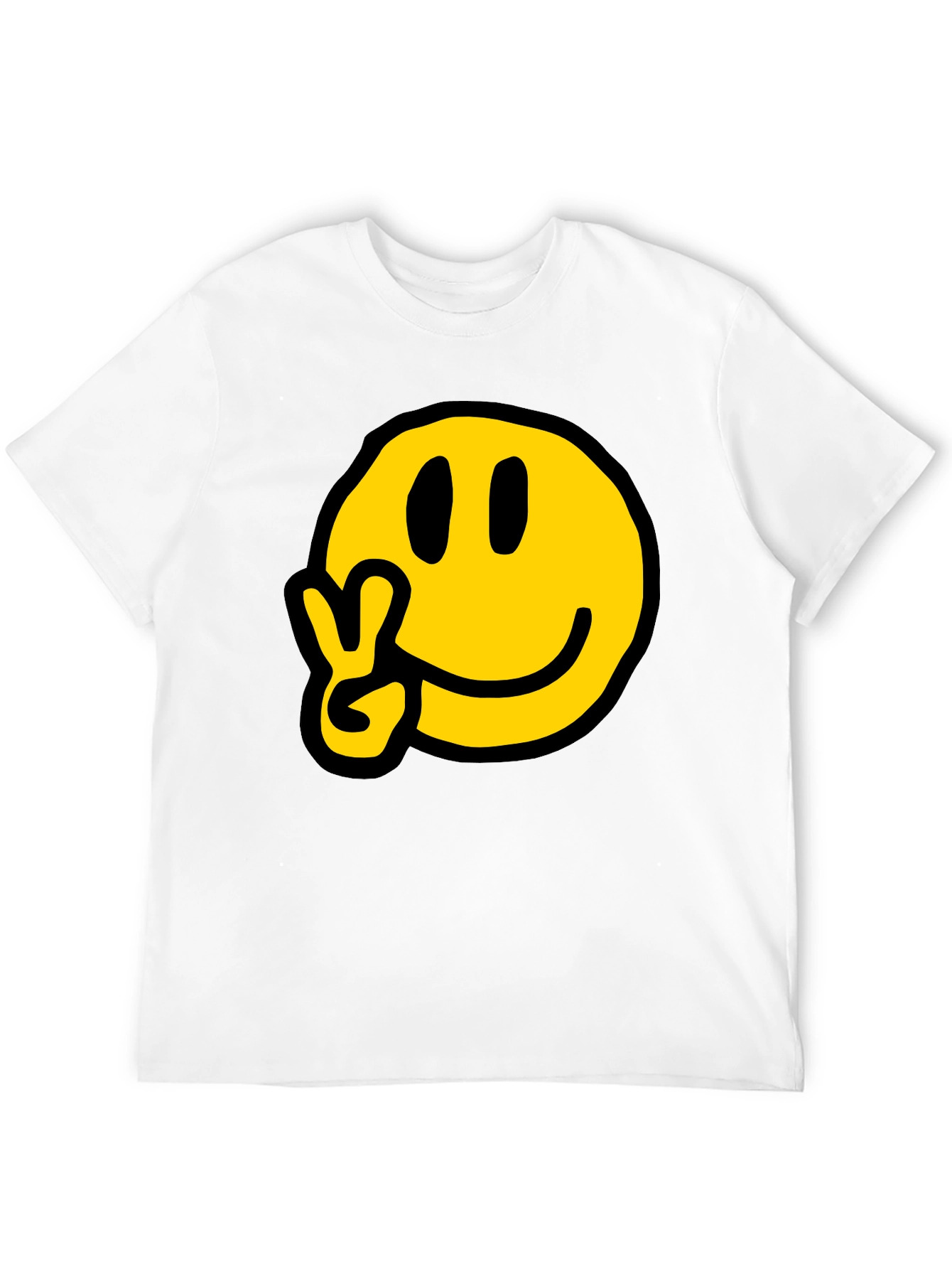 Peace Smiley T-Shirt - Black Graphic Tee