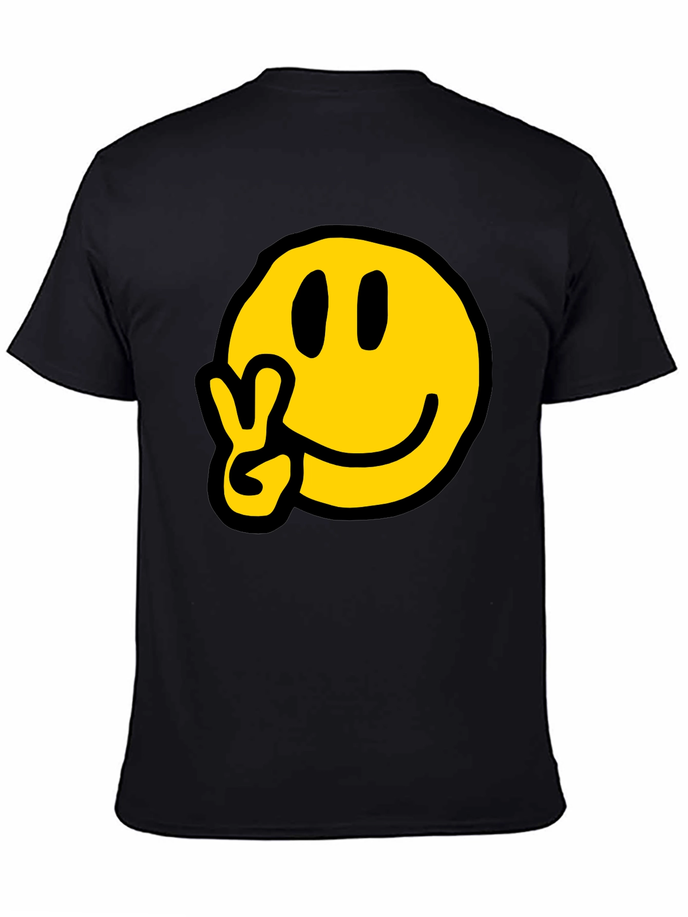 Peace Smiley T-Shirt - Black Graphic Tee