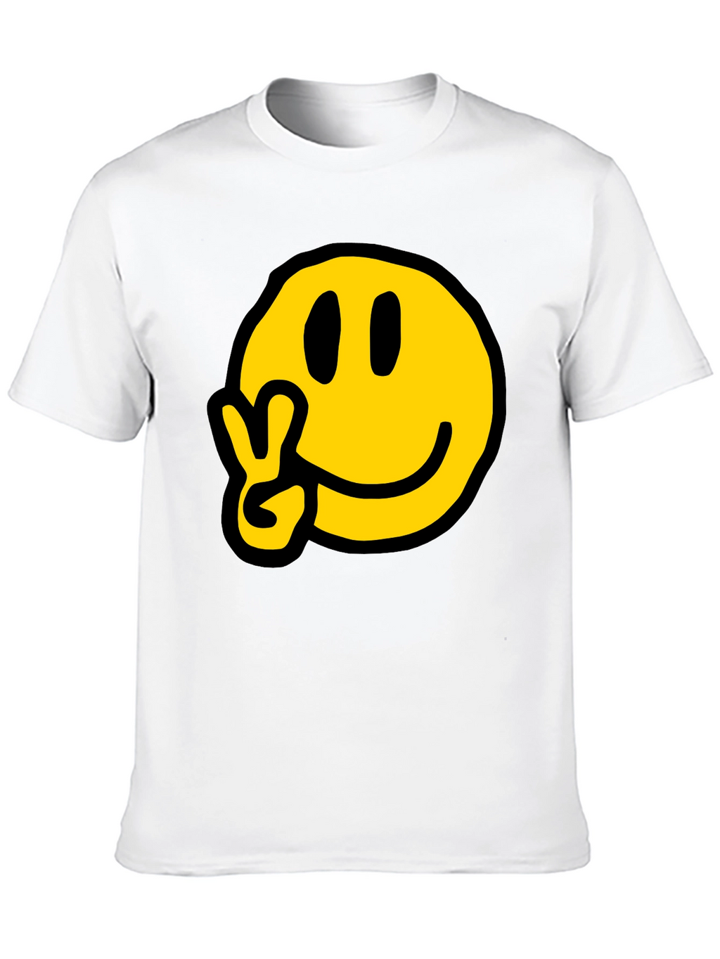 Peace Smiley T-Shirt - Black Graphic Tee