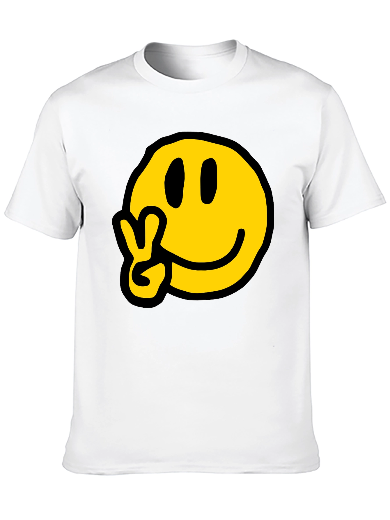 Peace Smiley T-Shirt - Black Graphic Tee