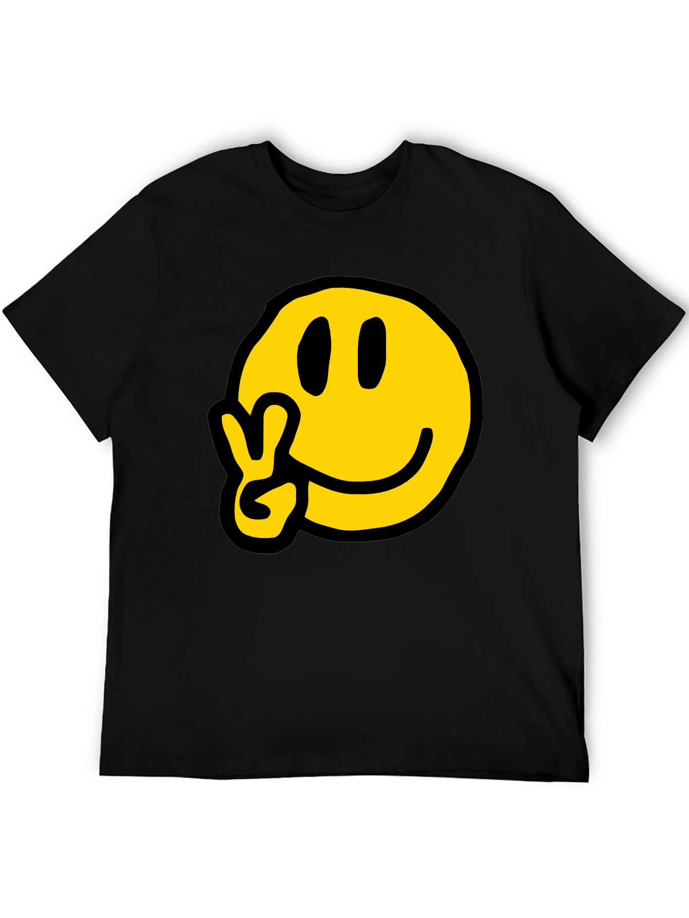 Peace Smiley T-Shirt - Black Graphic Tee
