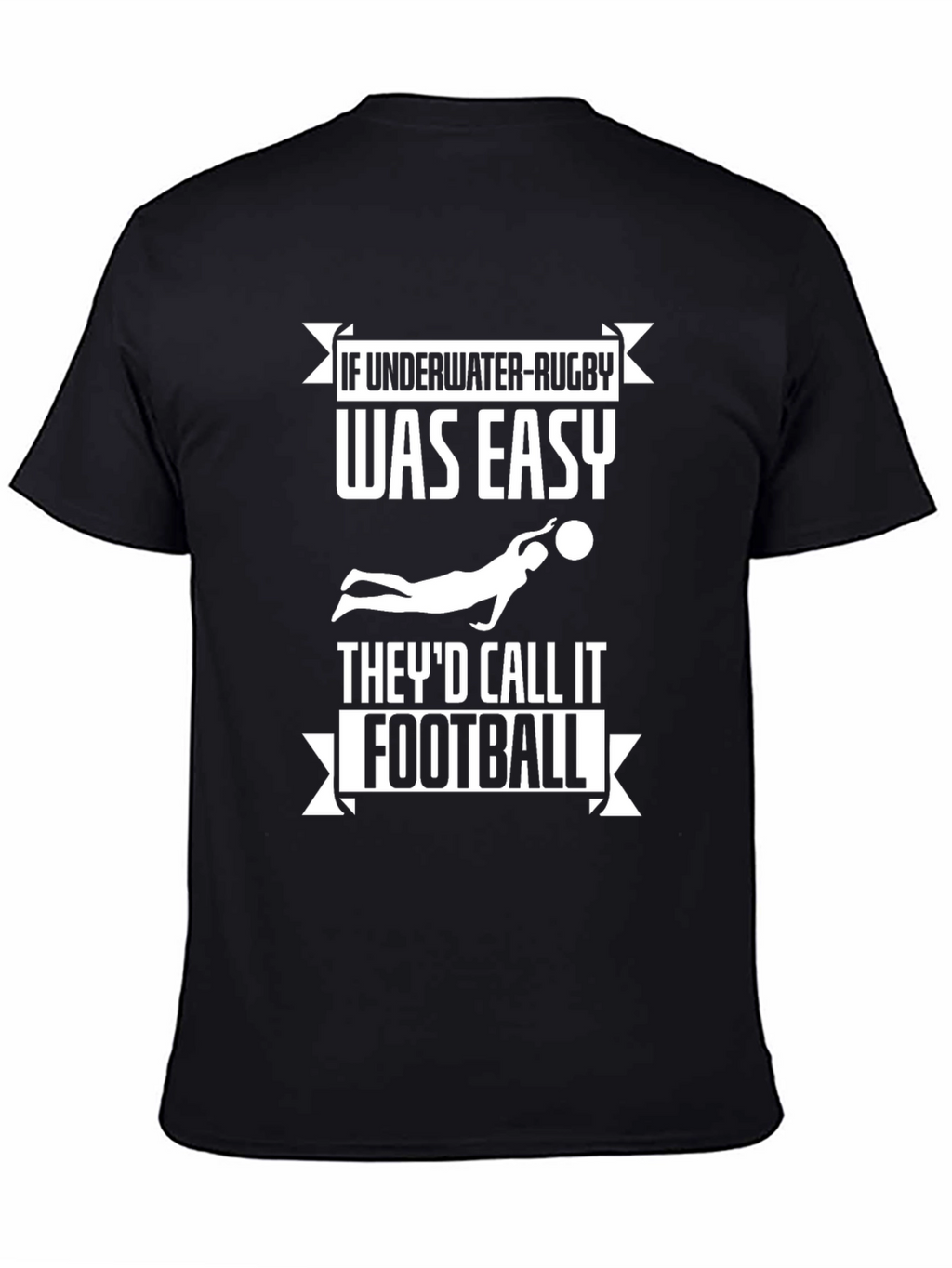 Underwater Rugby Funny Black T-Shirt