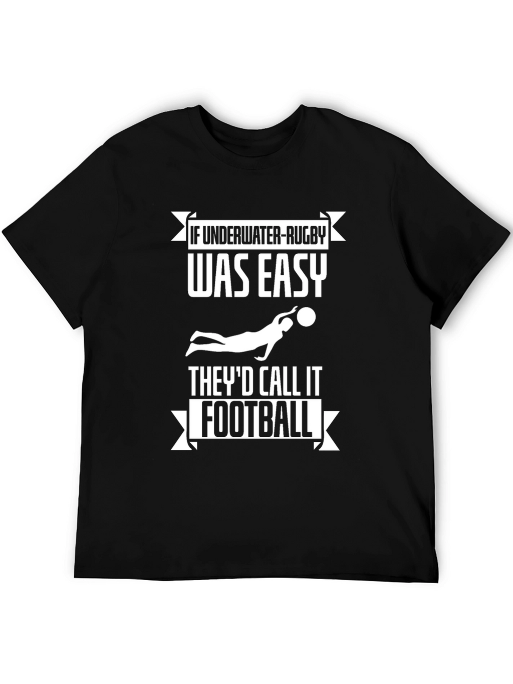Underwater Rugby Funny Black T-Shirt