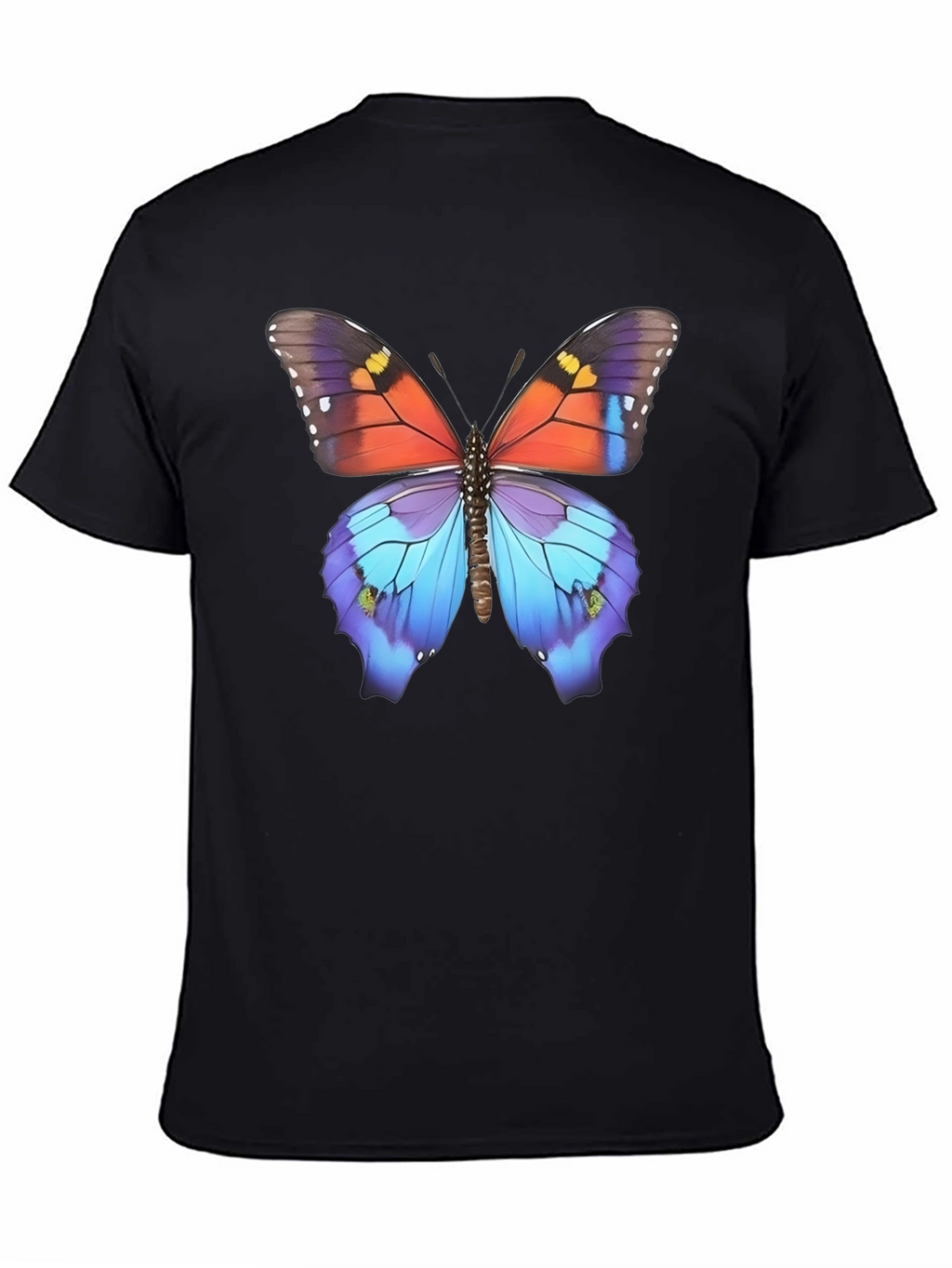 Butterfly Print Black T-Shirt