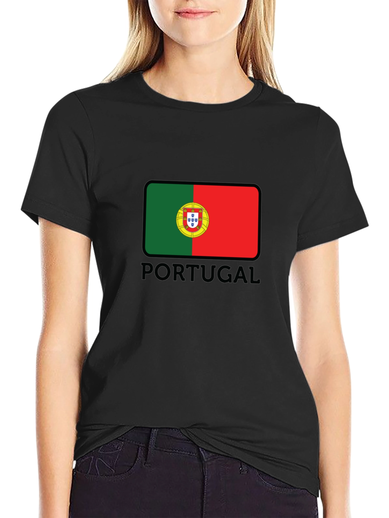Portugal Flag T-Shirt - Mens Black Graphic Tee