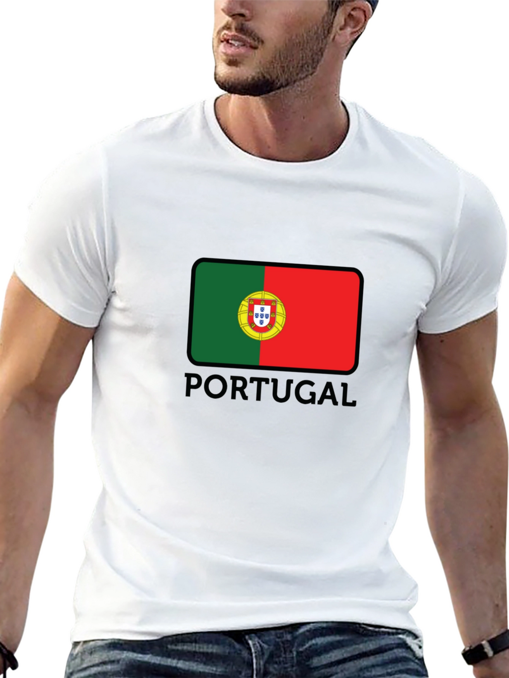 Portugal Flag T-Shirt - Mens Black Graphic Tee