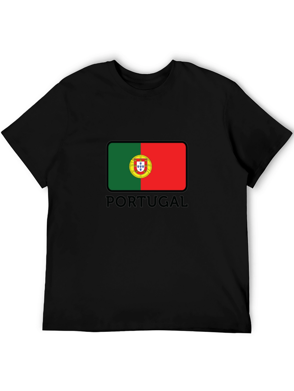 Portugal Flag T-Shirt - Mens Black Graphic Tee