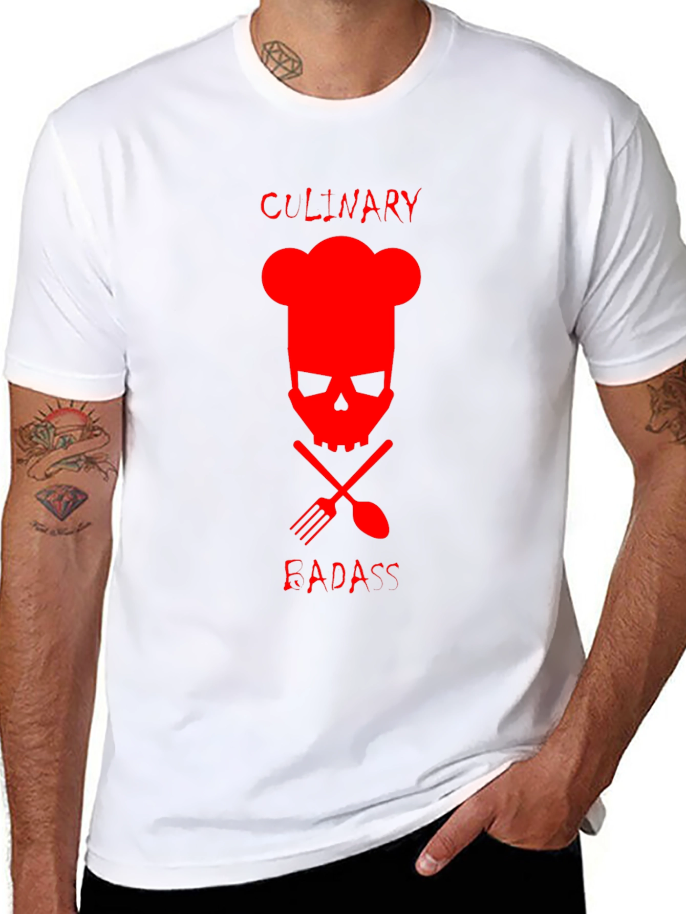 Culinary Badass Graphic Tee - Chef Skull T-Shirt