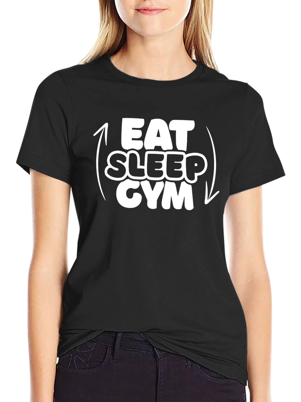Eat Sleep Gym Black Graphic Tee