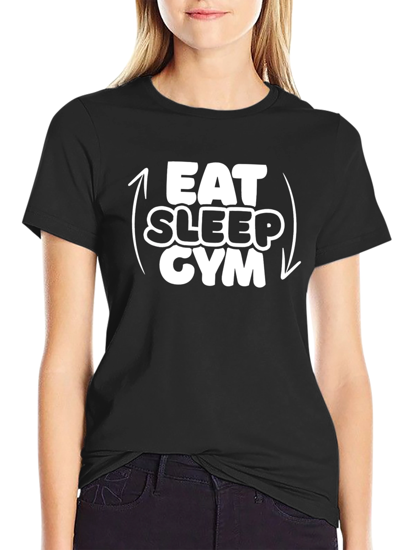Eat Sleep Gym Black Graphic Tee
