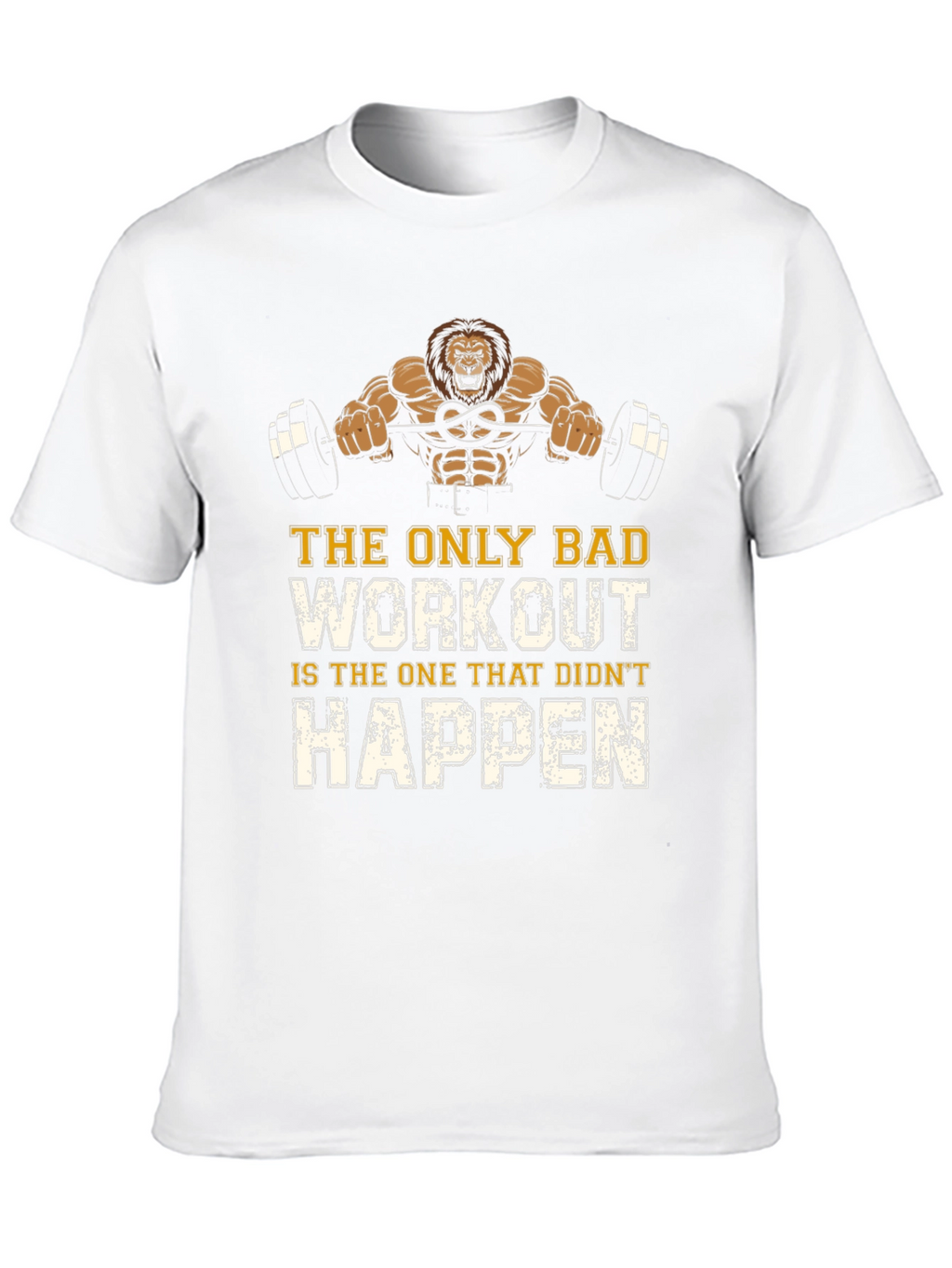 Gym Motivation T-Shirt - Lion Workout Design