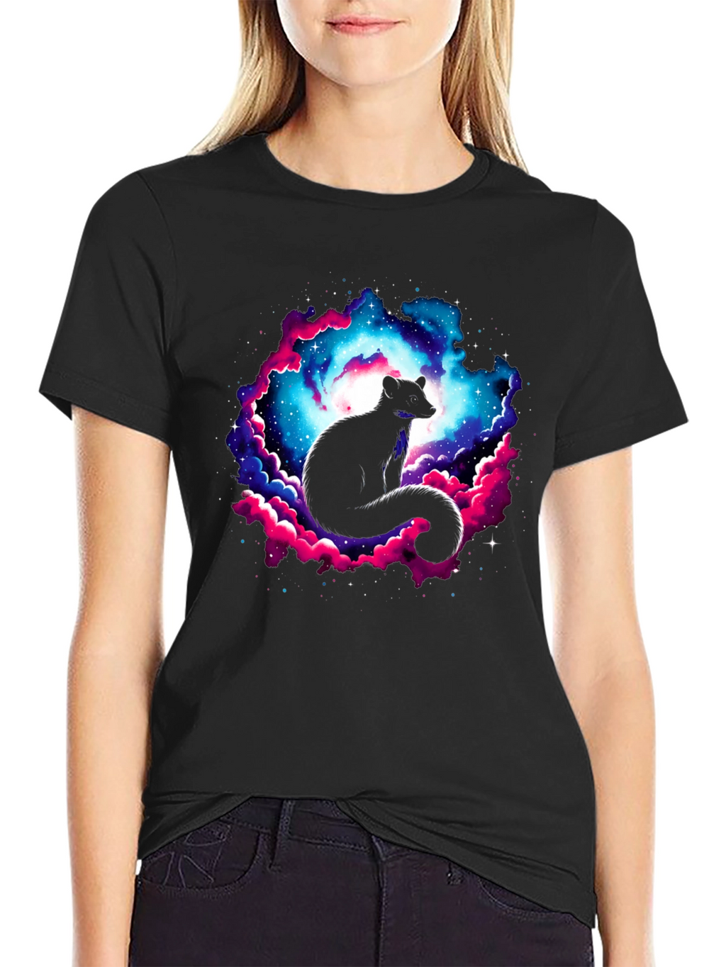 Cosmic Opossum Black T-Shirt