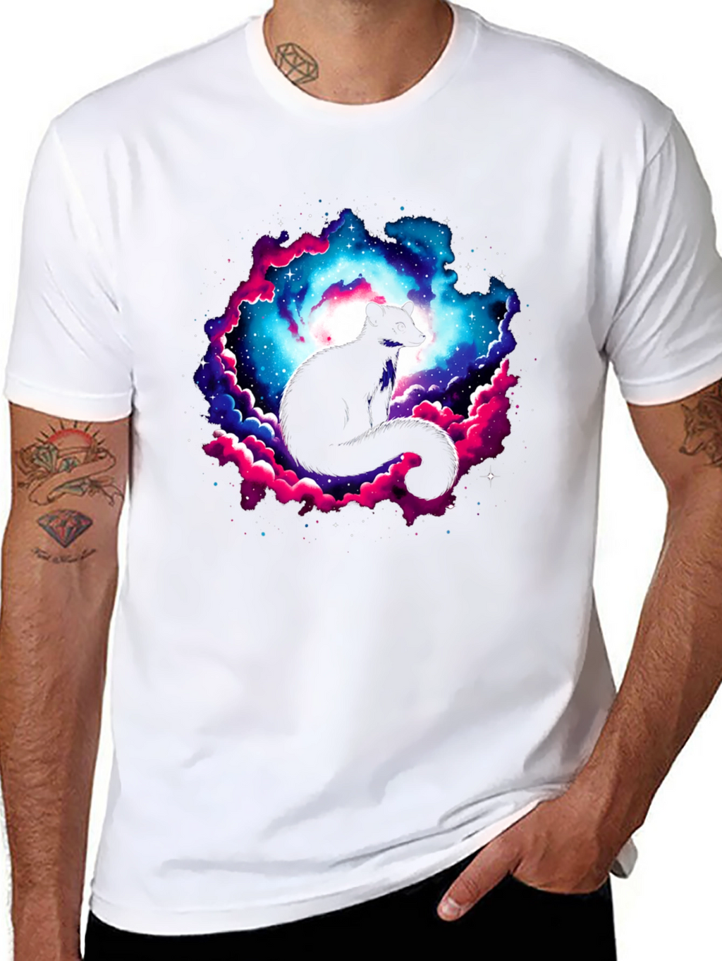 Cosmic Opossum Black T-Shirt