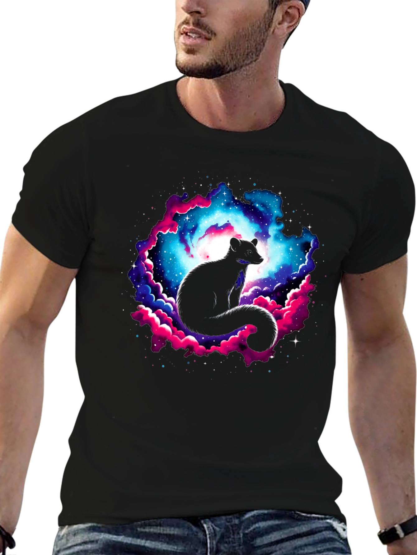 Cosmic Opossum Black T-Shirt