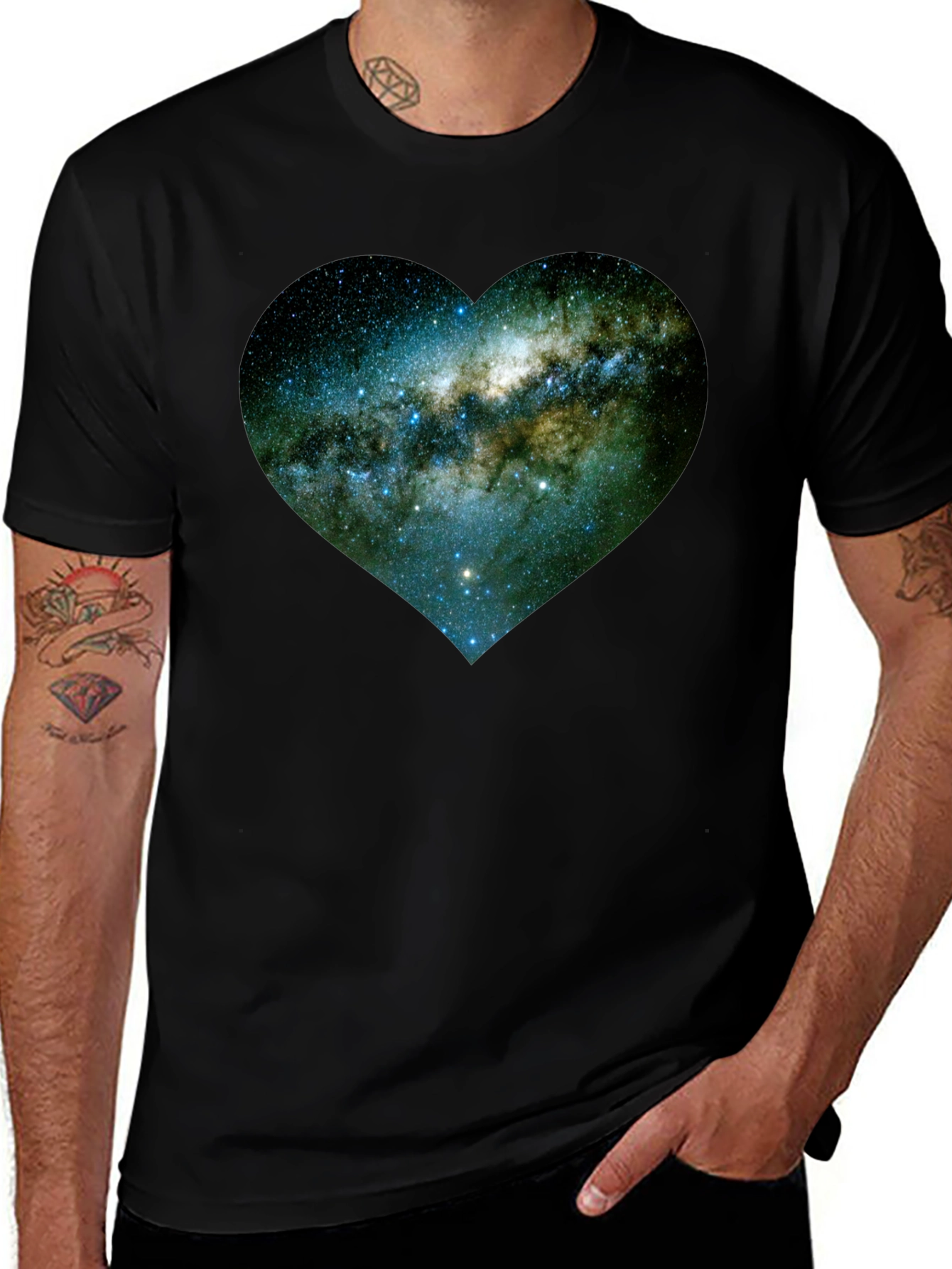 Galaxy Heart Tee - Black Unisex T-Shirt