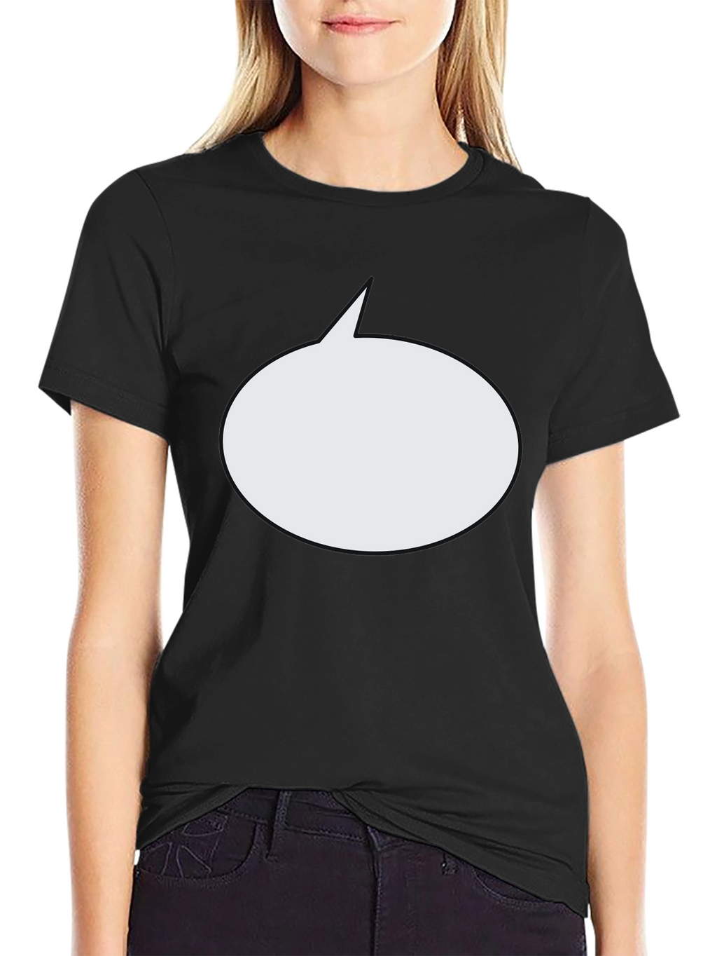 Blank Speech Bubble Black T-Shirt