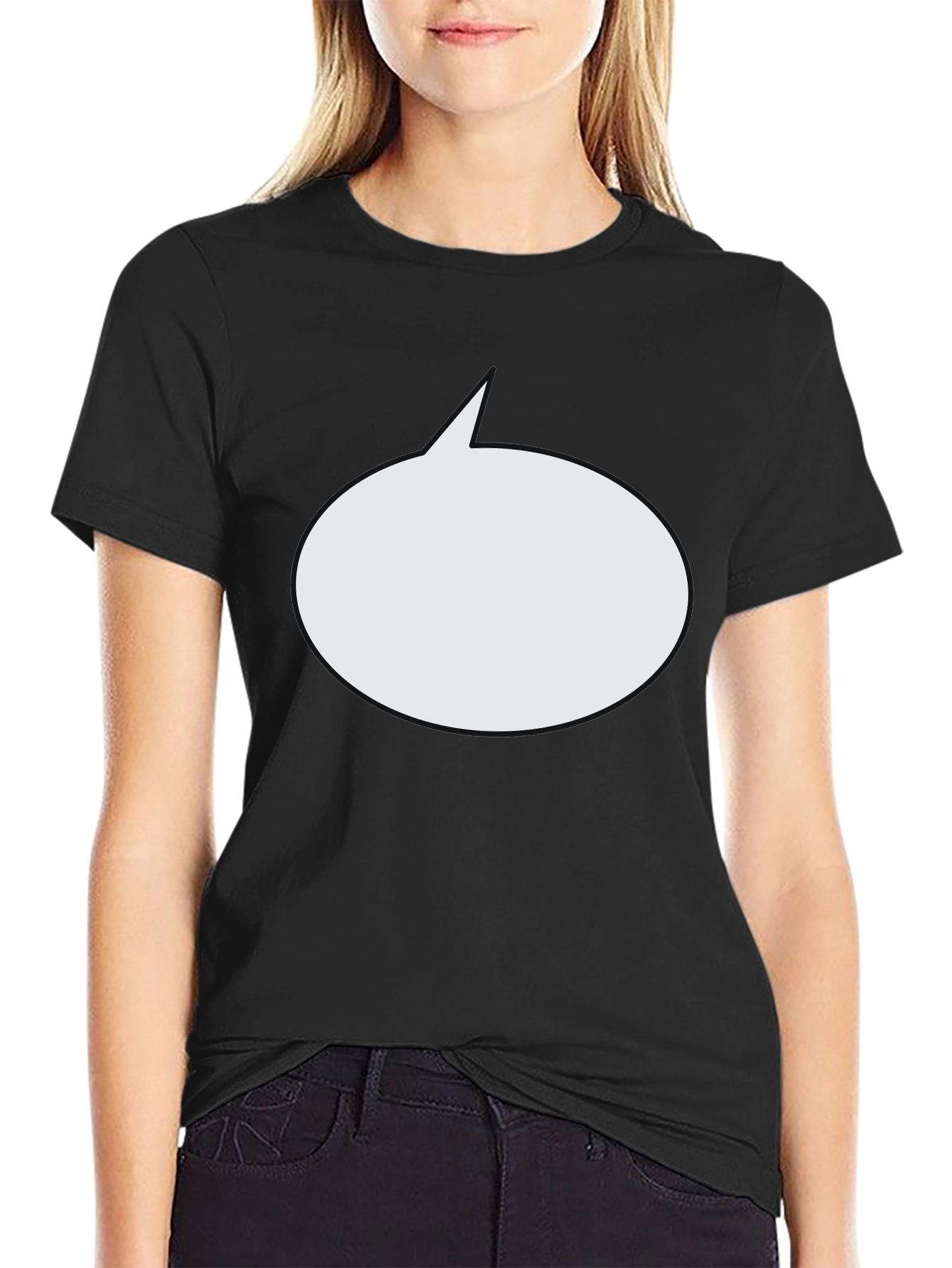 Blank Speech Bubble Black T-Shirt