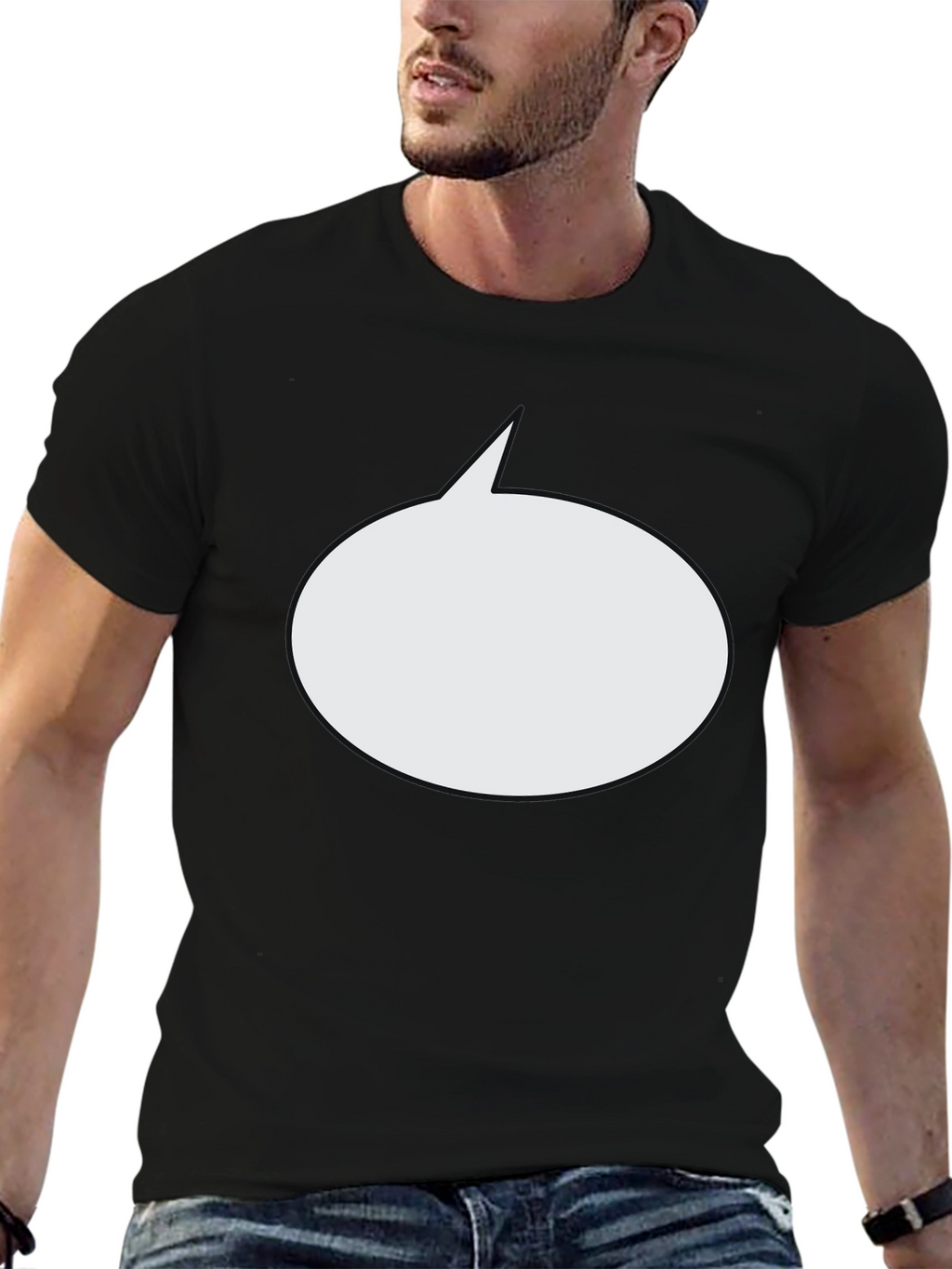 Blank Speech Bubble Black T-Shirt