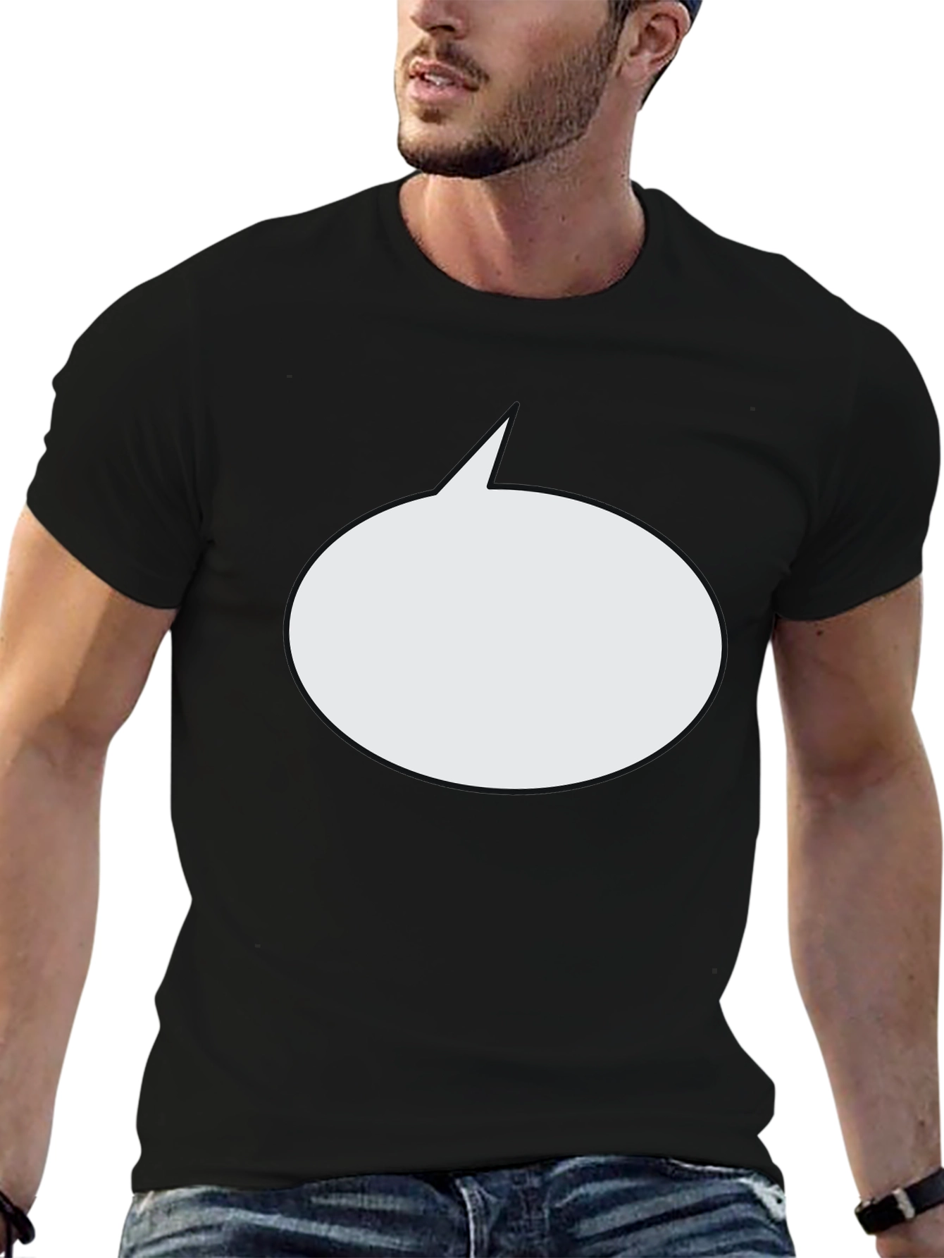 Blank Speech Bubble Black T-Shirt