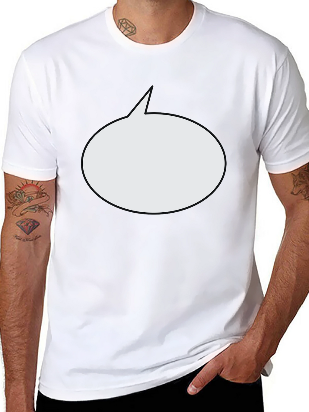 Blank Speech Bubble Black T-Shirt