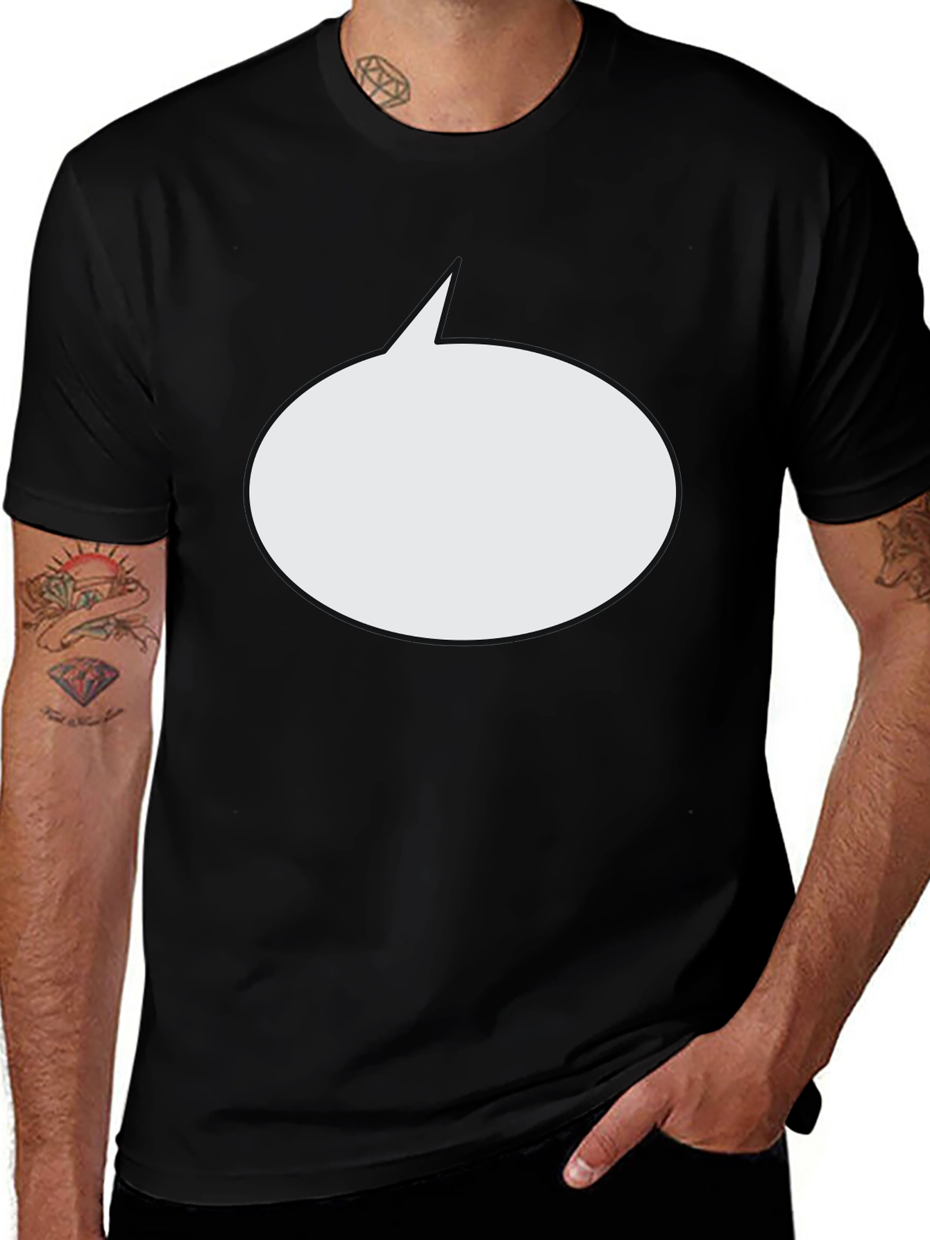 Blank Speech Bubble Black T-Shirt