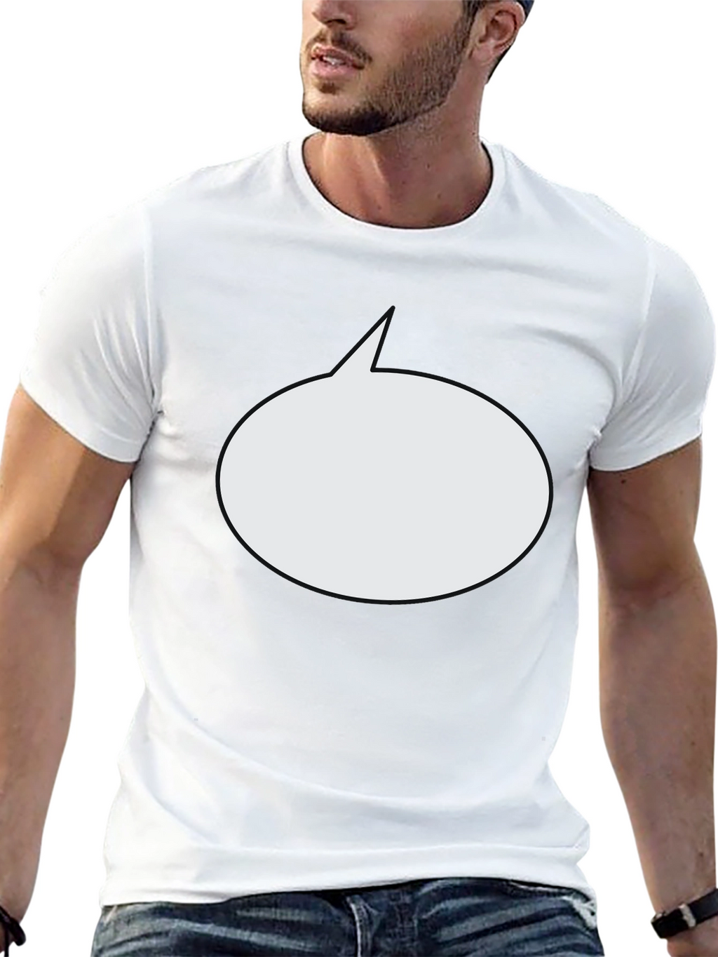 Blank Speech Bubble Black T-Shirt