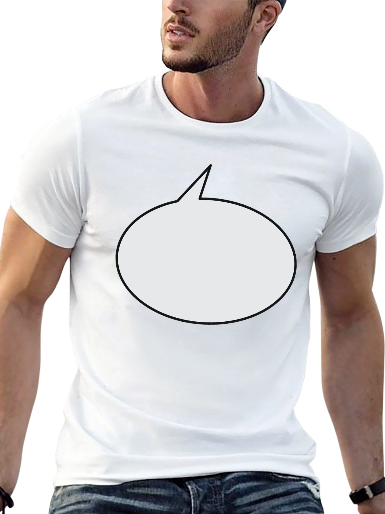 Blank Speech Bubble Black T-Shirt