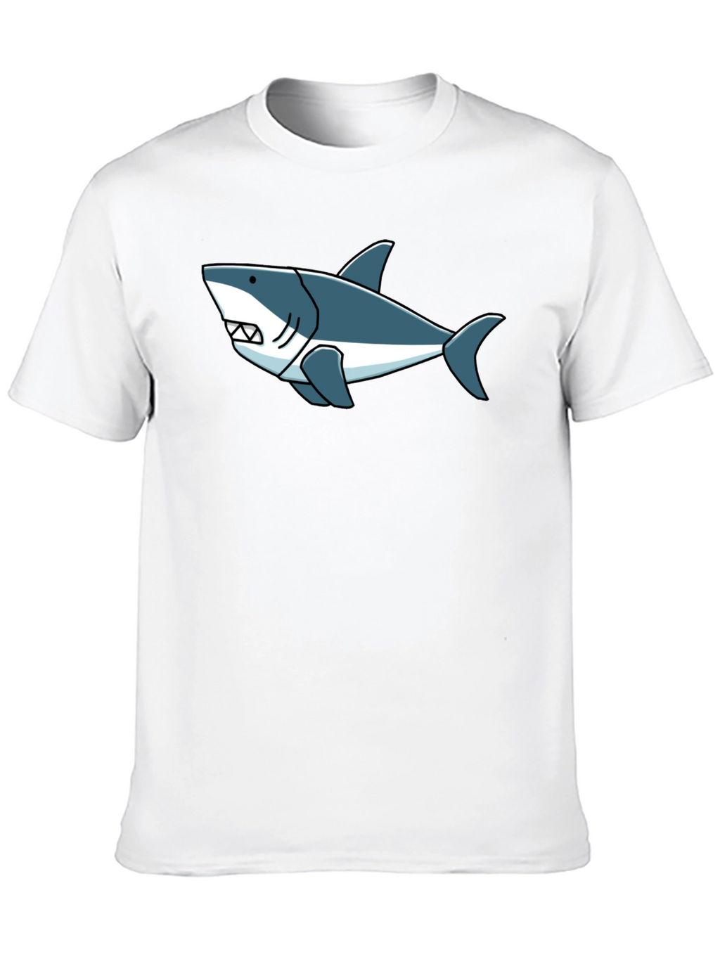 Shark Graphic Tee -  Cool Cartoon Design Black T-Shirt